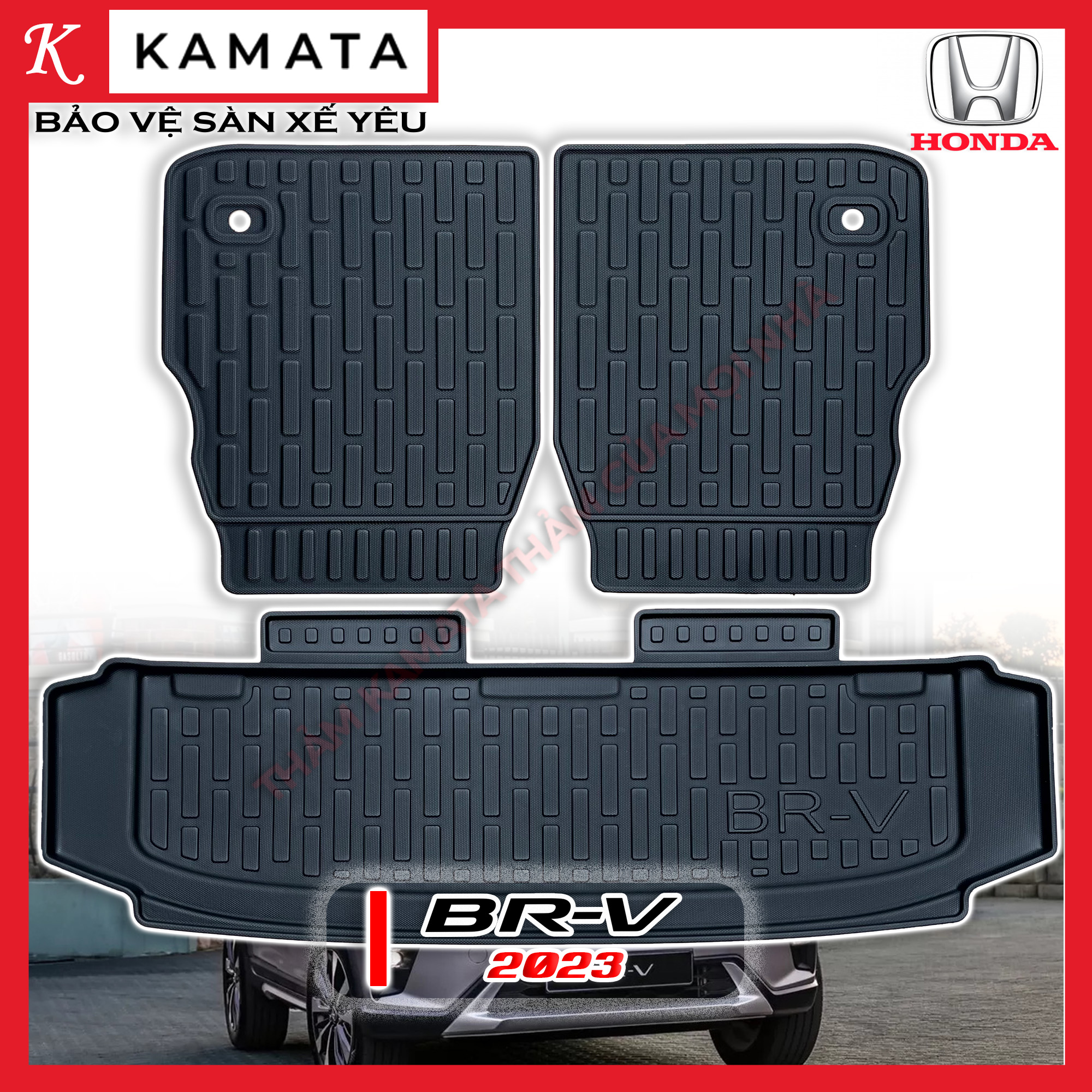 Thảm lót cốp xe ô tô Honda BRV 2023 chất liệu TPV cao cấp mới nhất