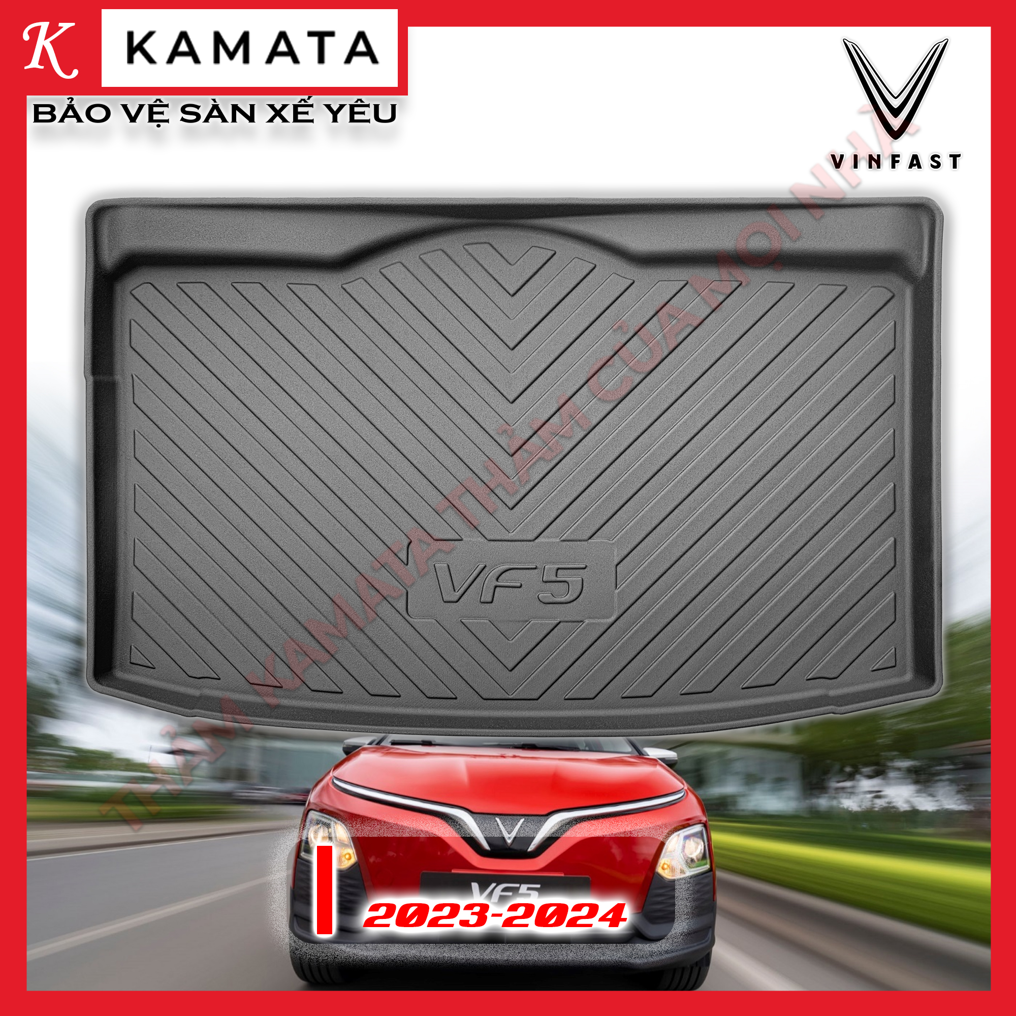 Thảm lót cốp xe ô tô Vinfast VF5 2023 - Nay chất liệu TPV cao cấp mới nhất