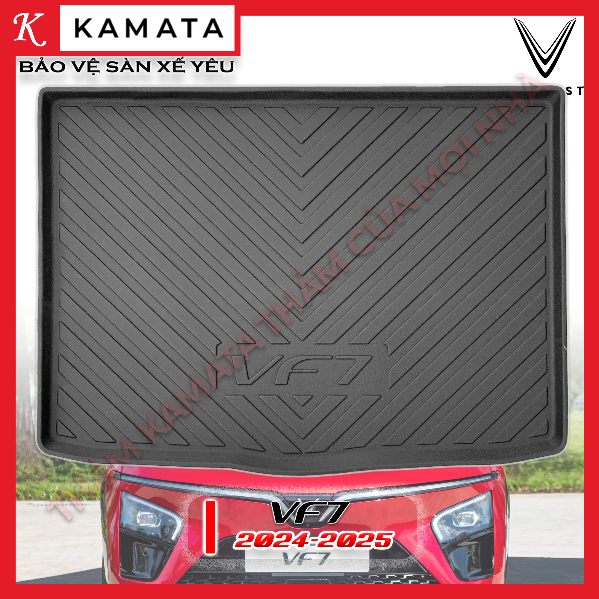 Thảm lót cốp xe ô tô Vinfast Vf7 2024 - Nay chất liệu TPV cao cấp mới nhất