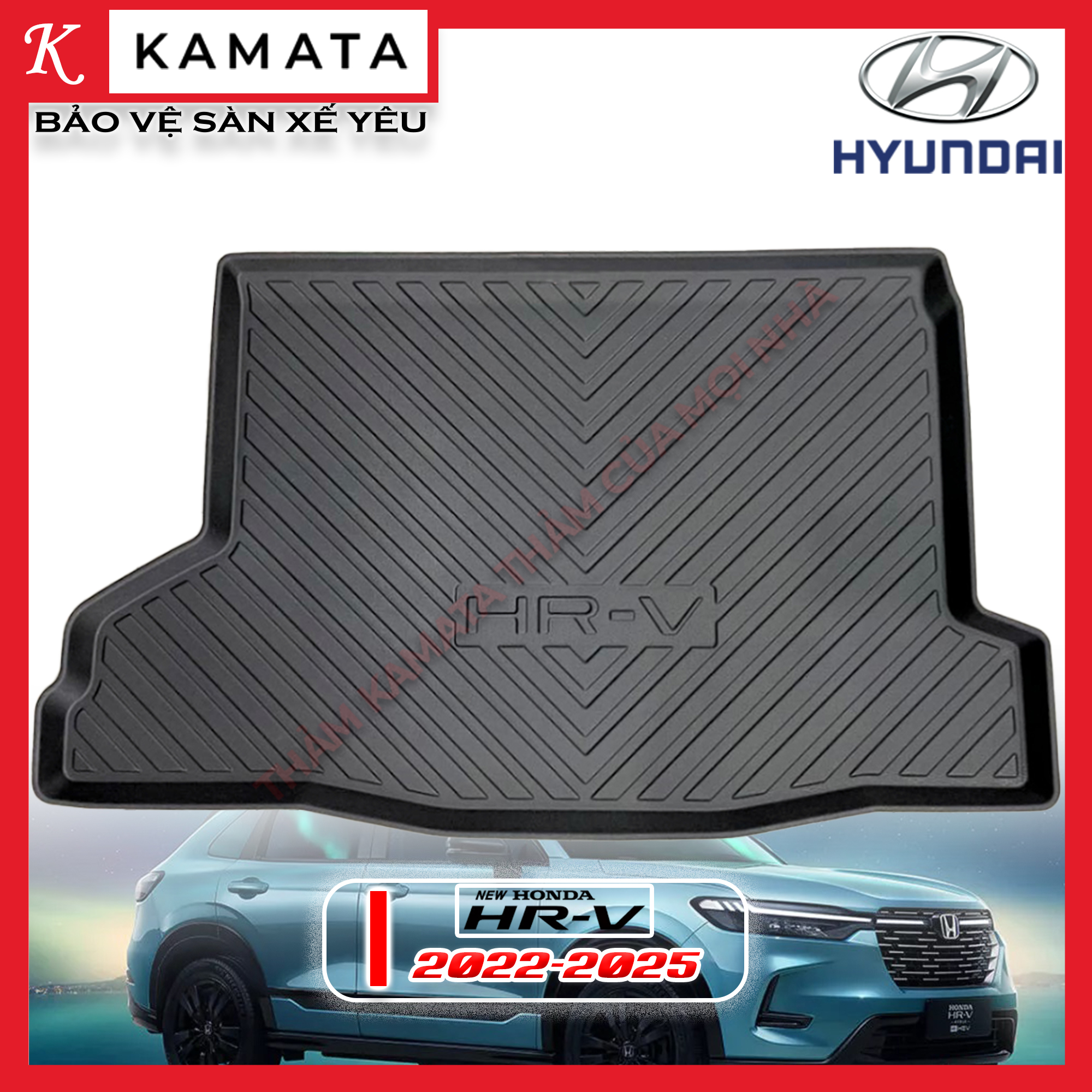 Thảm lót cốp xe ô tô Honda Hrv 2020 - 2023 chất liệu TPV cao cấp mới nhất