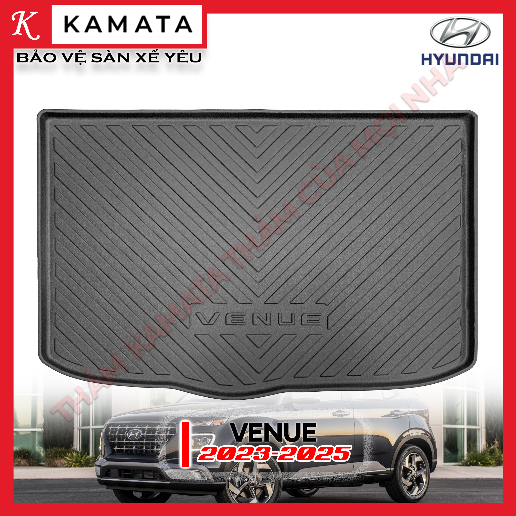 Thảm lót cốp xe ô tô Hyundai Venue 2024 chất liệu TPV cao cấp mới nhất