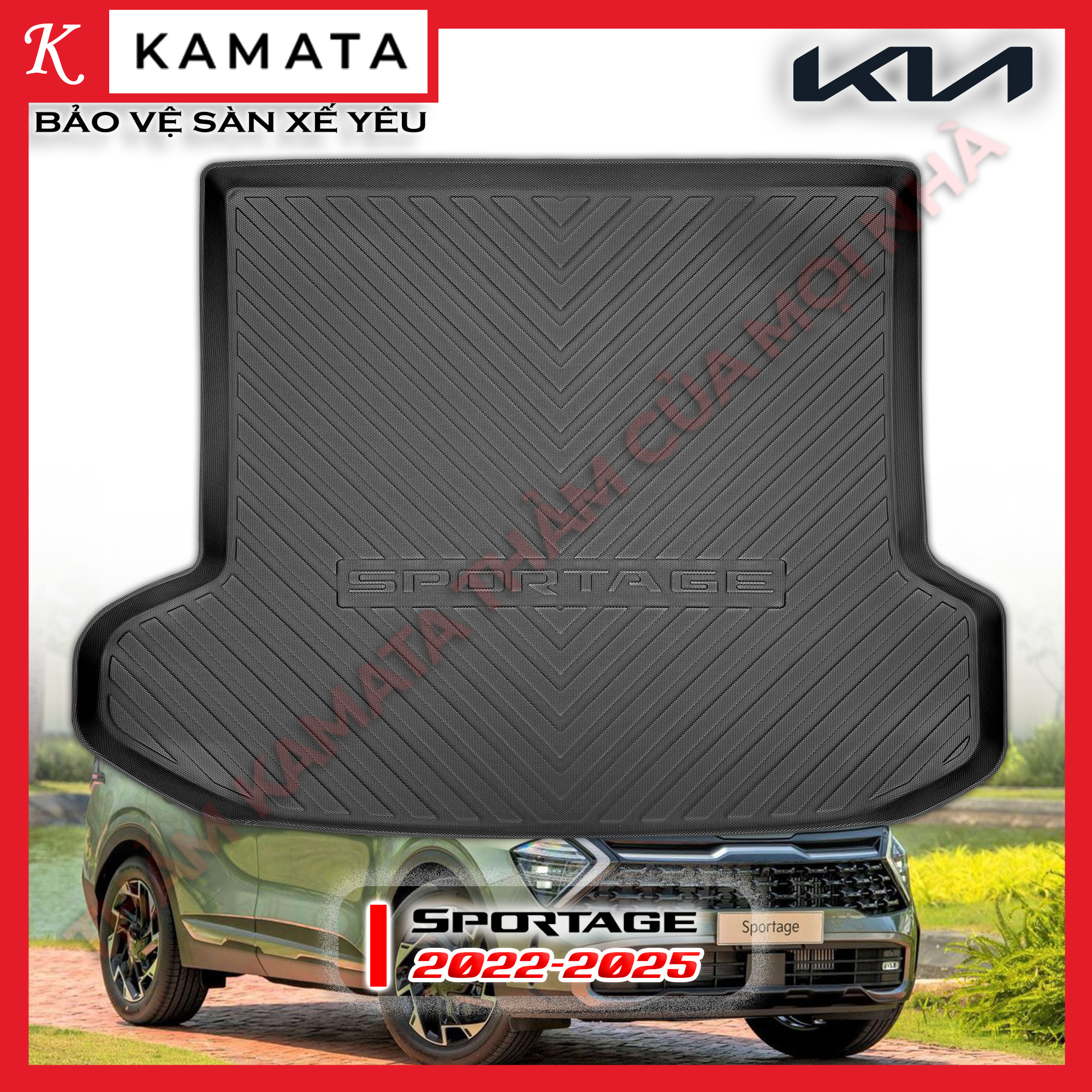 Thảm lót cốp xe ô tô Kia Sportage 2022 - 2025 chất liệu TPV cao cấp mới nhất