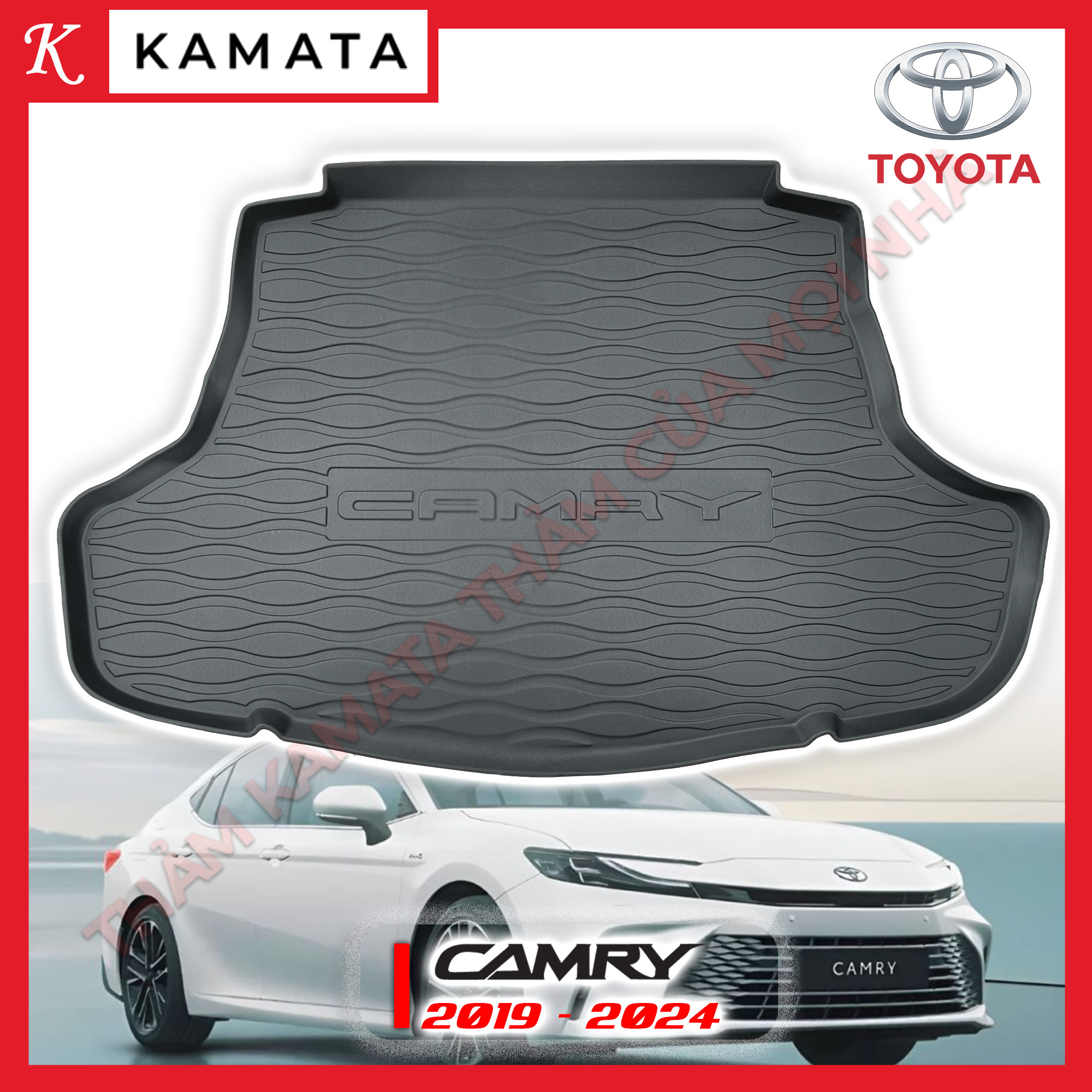 Thảm lót cốp ô tô Toyota Camry 2019 - 2024 khuôn đúc TPV