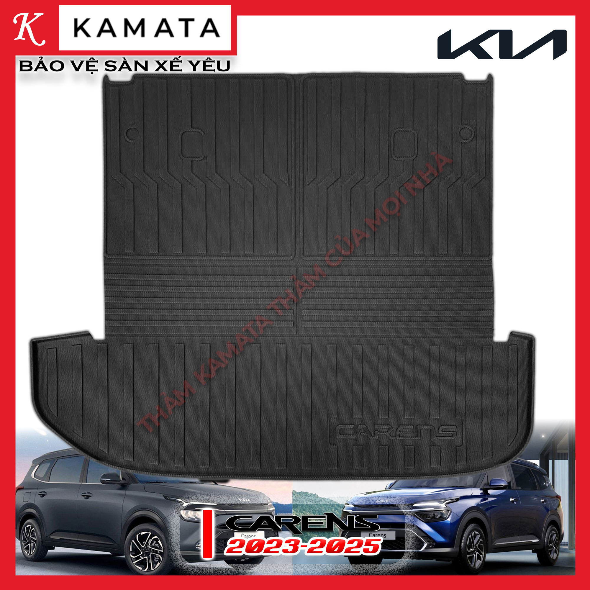 Thảm lót cốp Kia Caren 2023-2025 TPV new (tràn ghế)