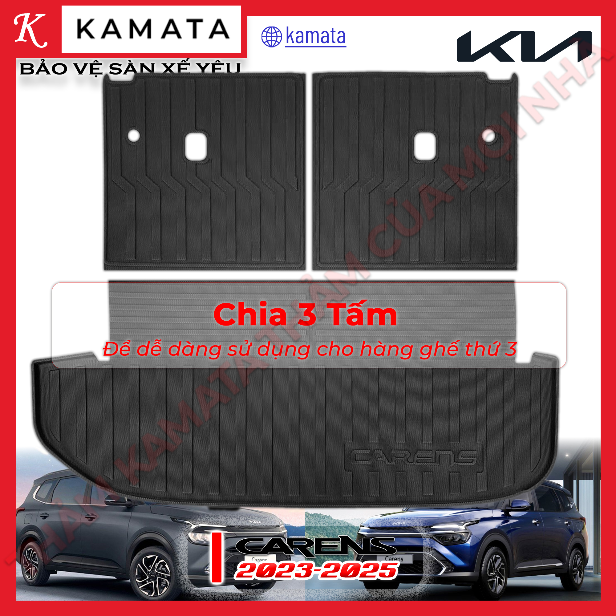 Thảm lót cốp Kia Caren 2023-2025 TPV new (tràn ghế)