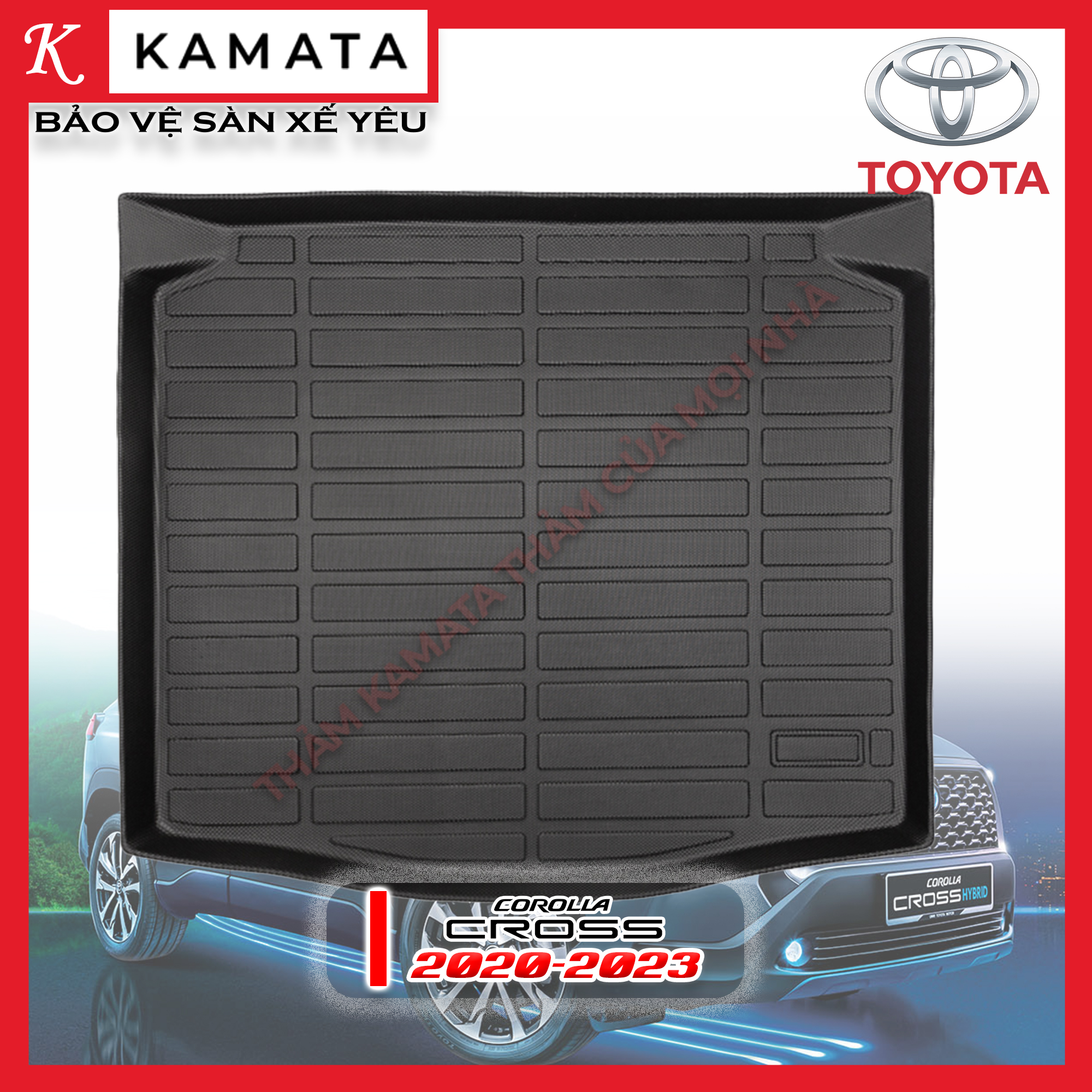 Thảm lót cốp xe ô tô Toyota Cross 2020 - 2023 chất liệu TPV cao cấp mới nhất