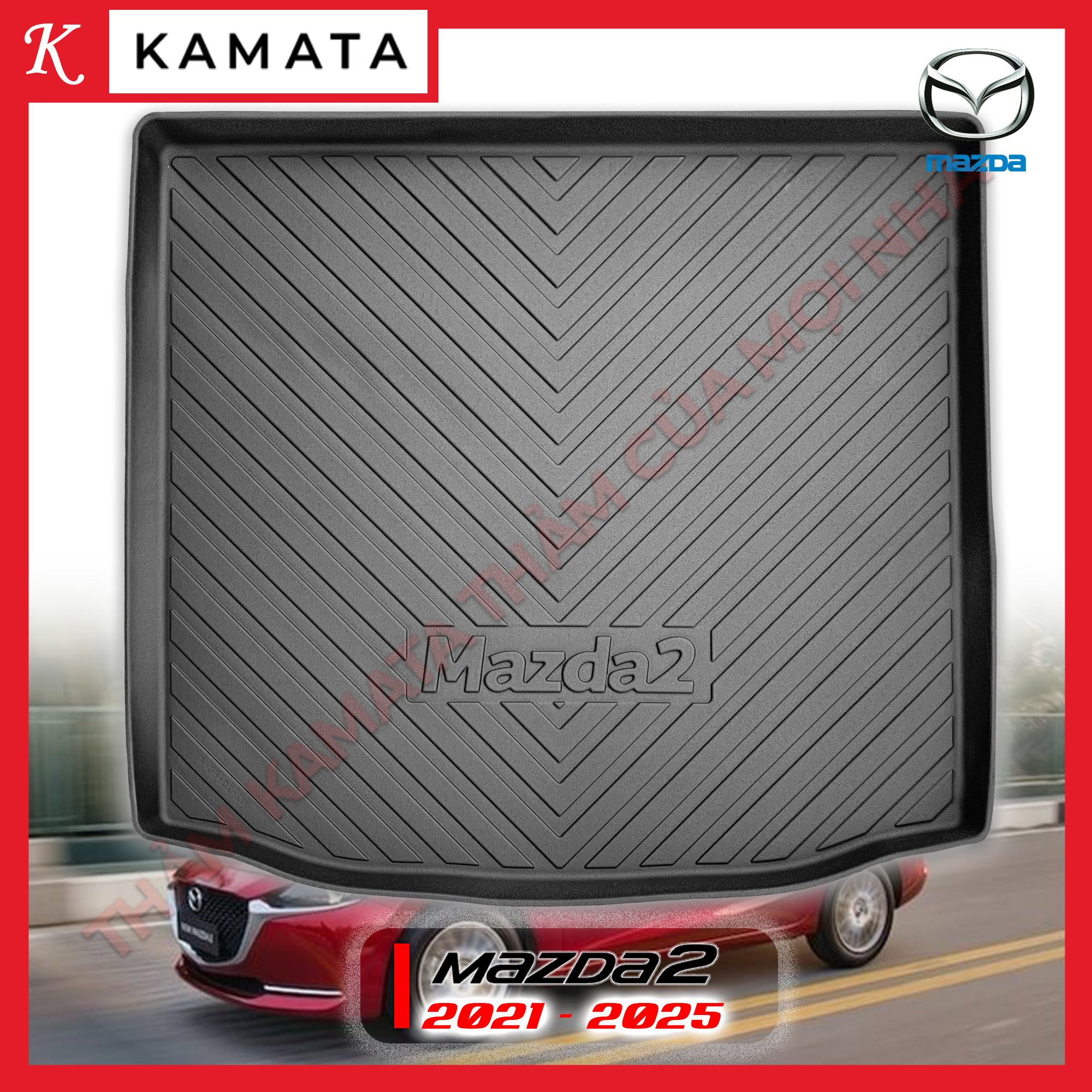 Thảm lót cốp xe ô tô Mazda2 2021 - 2024 chất liệu TPV cao cấp mới nhất