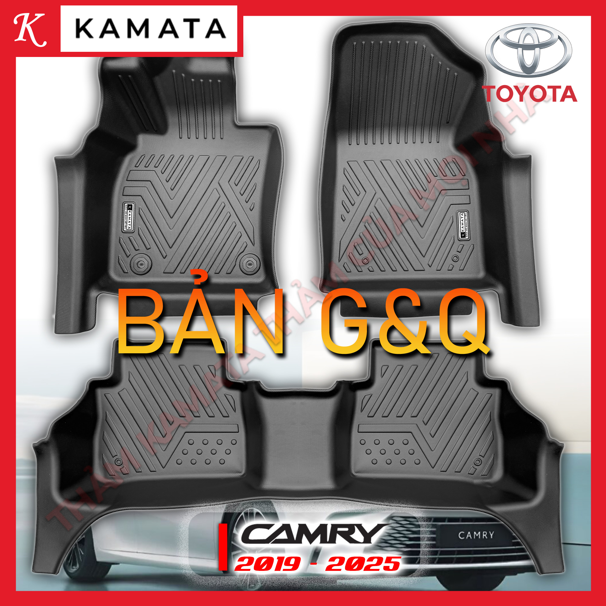Thảm lót sàn ô tô Toyota Camry 2023 bản 2.5 khuôn đúc TPV (1 bộ 3 tấm)