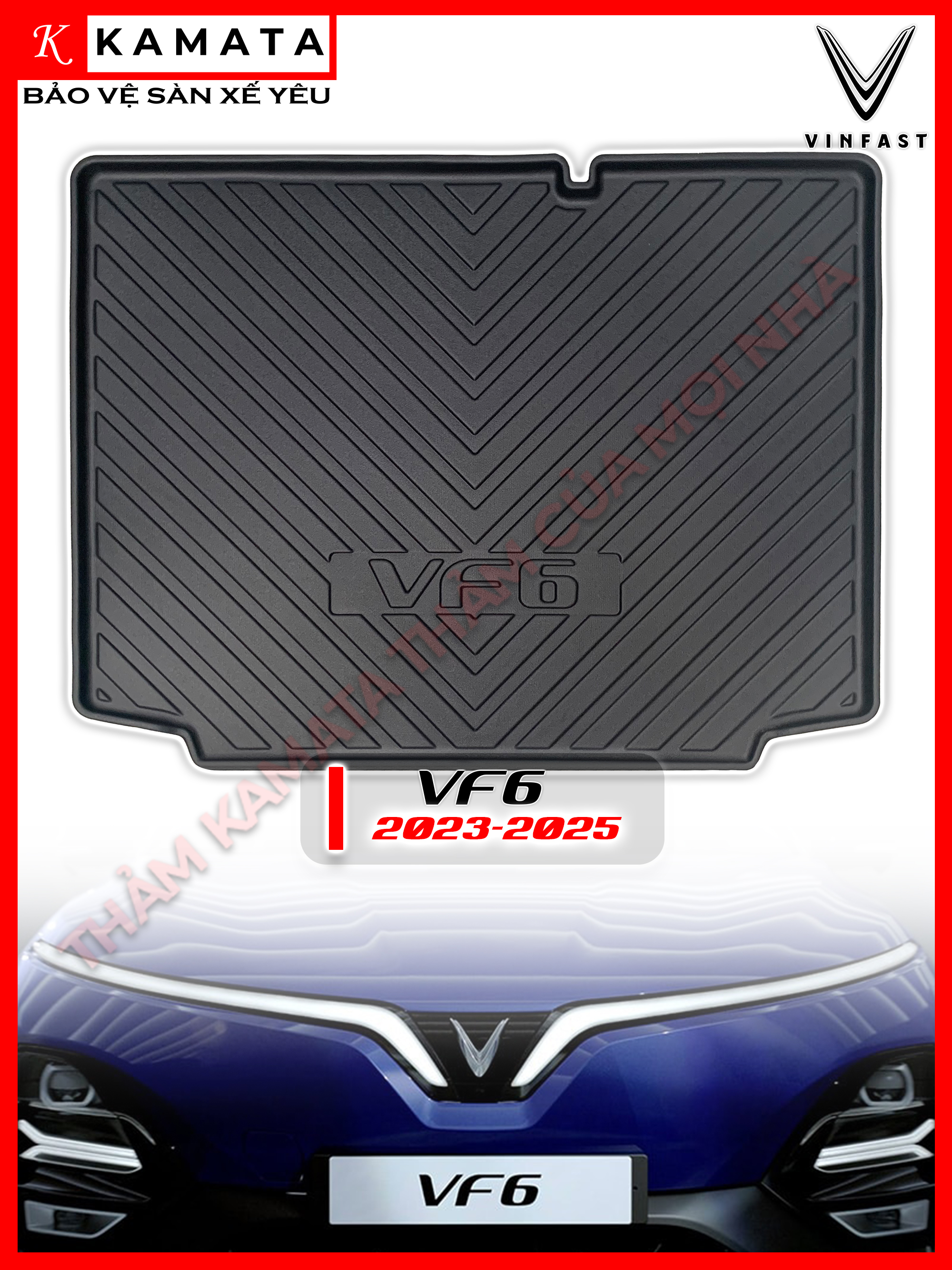 Thảm lót cốp xe ô tô Vinfast VF6 2023 - Nay chất liệu TPV cao cấp mới nhất