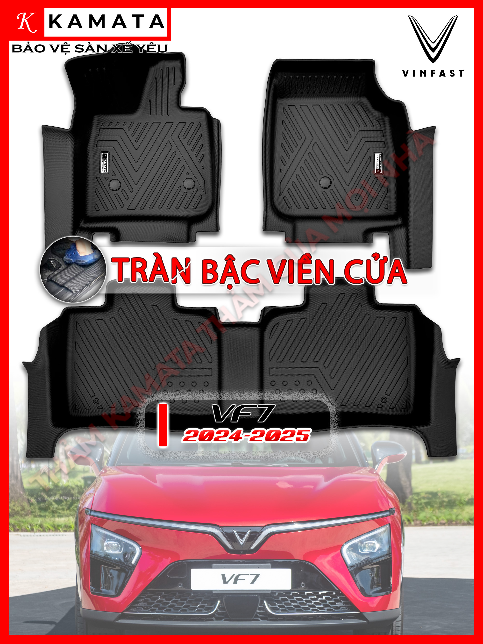 Thảm lót sàn ô tô 5D Vinfast VF7 2024 - Nay đúc nguyên khối TPV cao cấp
