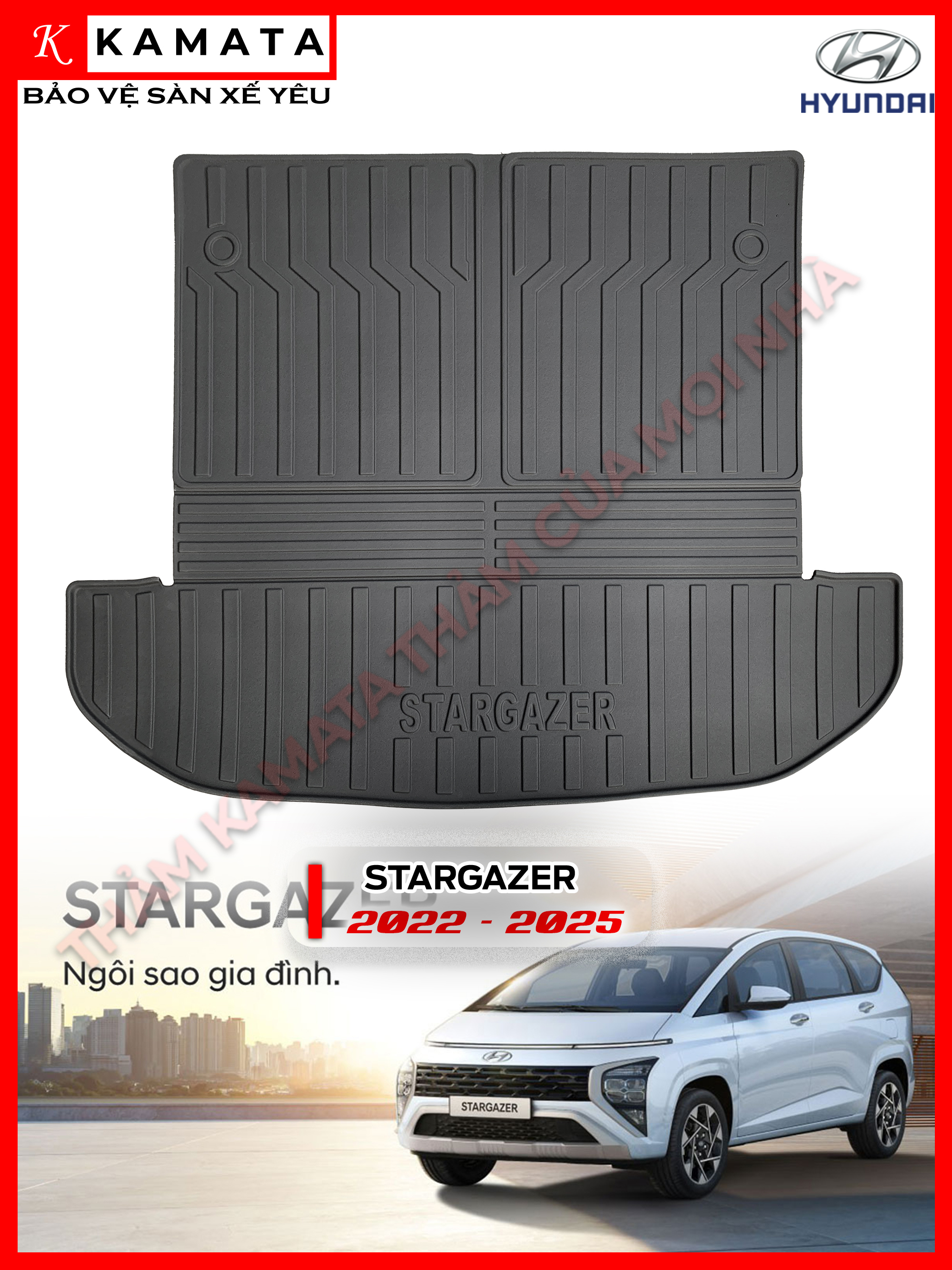 Thảm lót cốp Hyundai Stargazer 2022 - 2024 TPV new (tràn ghế)