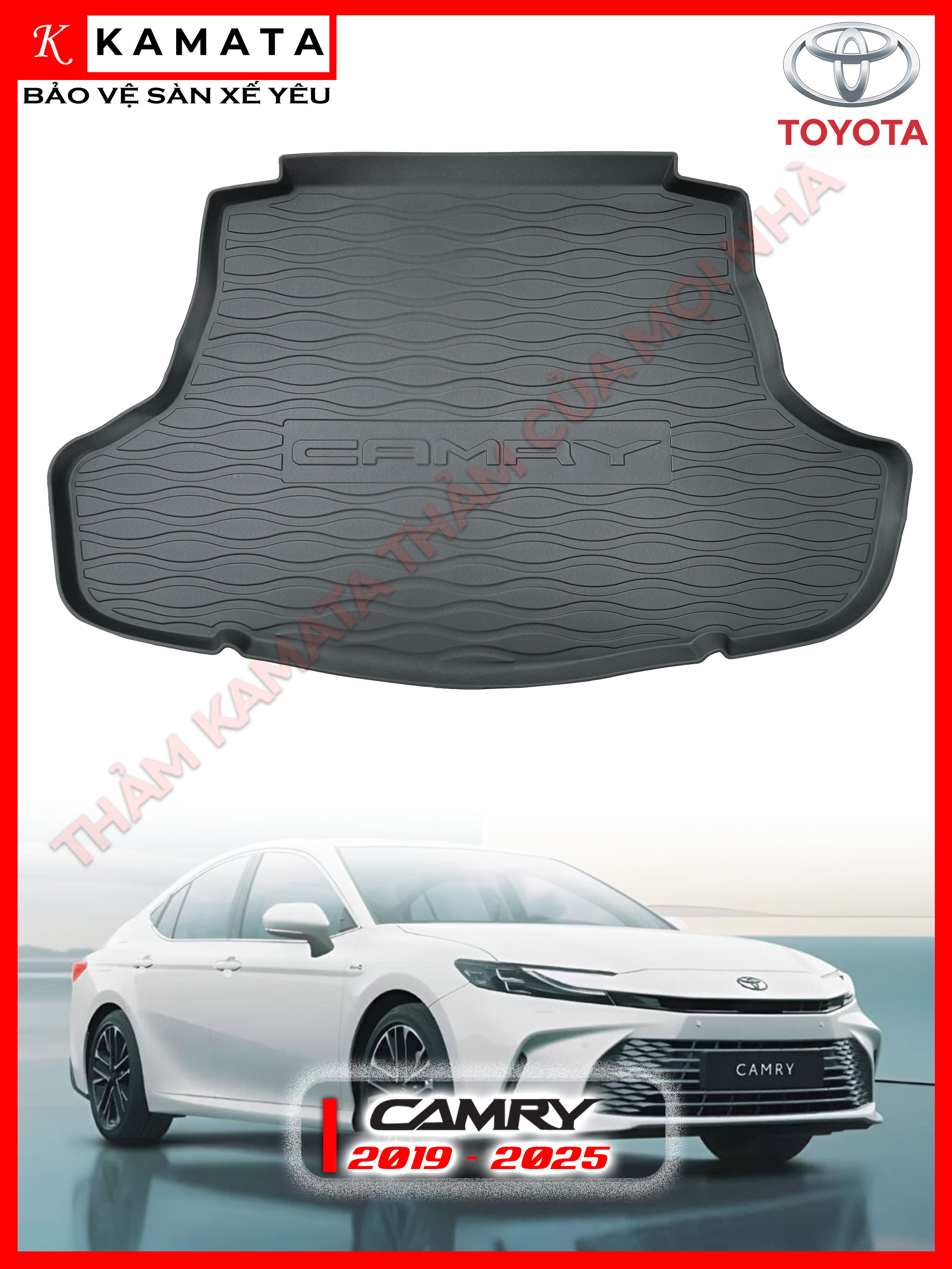 Thảm lót cốp ô tô Toyota Camry 2019 - 2024 khuôn đúc TPV