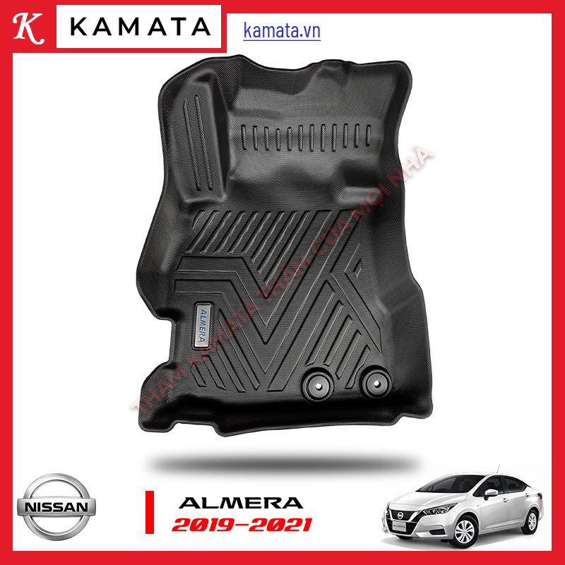 Thảm lót sàn ô tô Nissan Almera 2015-2020 khuôn đúc TPV (1 bộ/3 tấm)