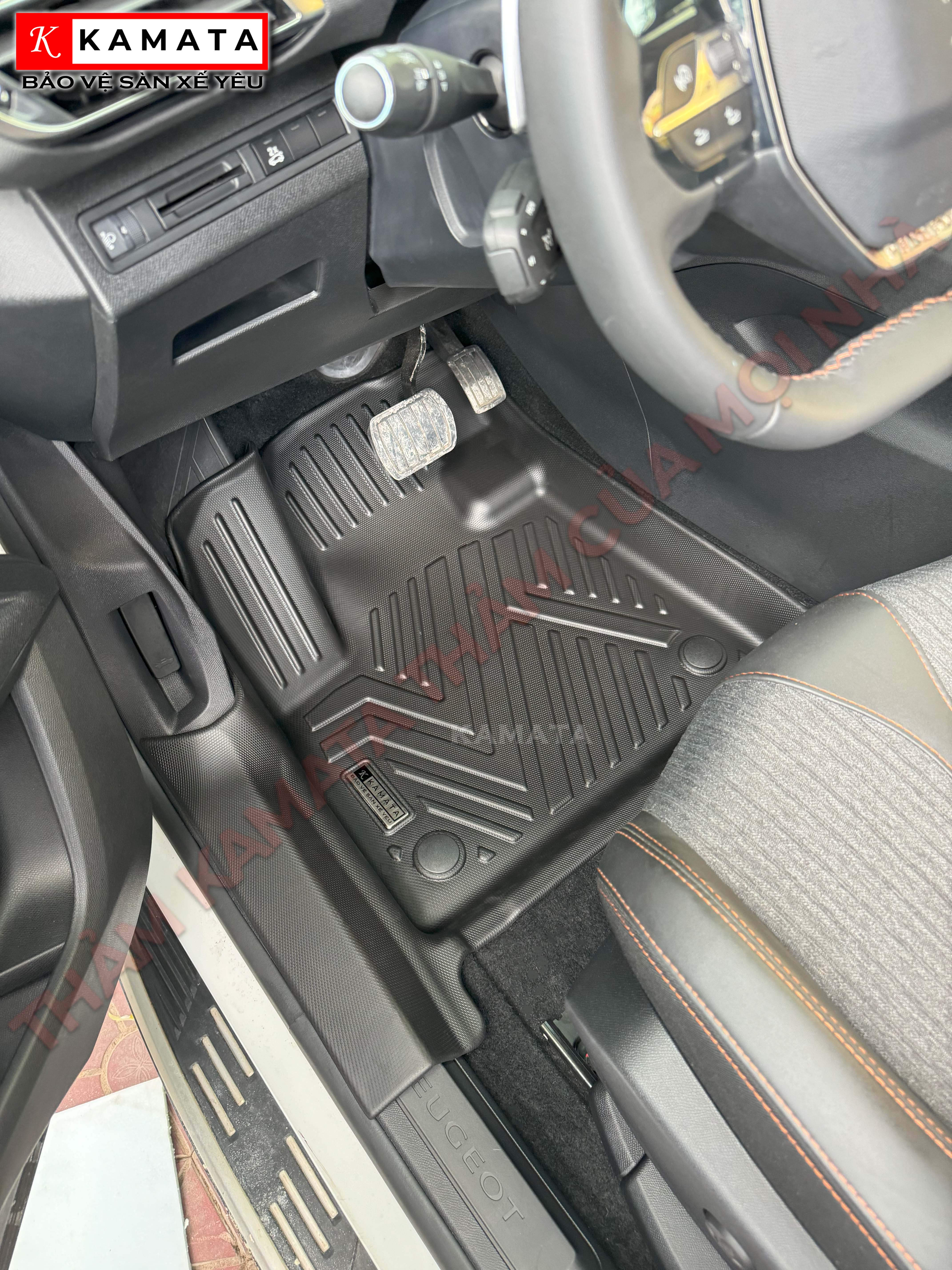 Thảm lót sàn ô tô Peugeot 3008 2017-2024 đúc nguyên khối TPV ( 1 bộ/3 tấm)