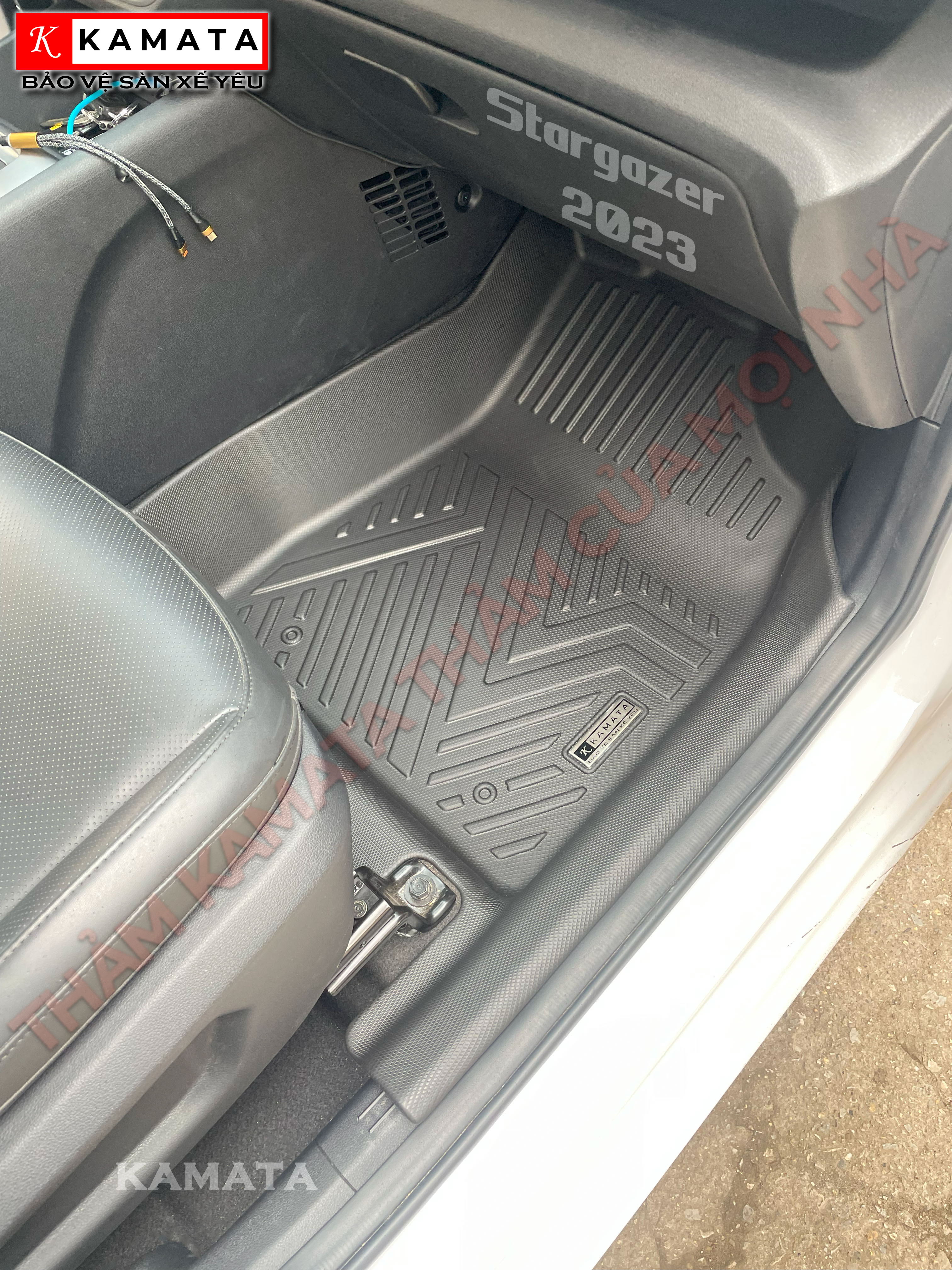 Thảm lót sàn ô tô Hyundai Stargazer 2022-2023 khuôn đúc TPV (1 bộ 4 tấm)