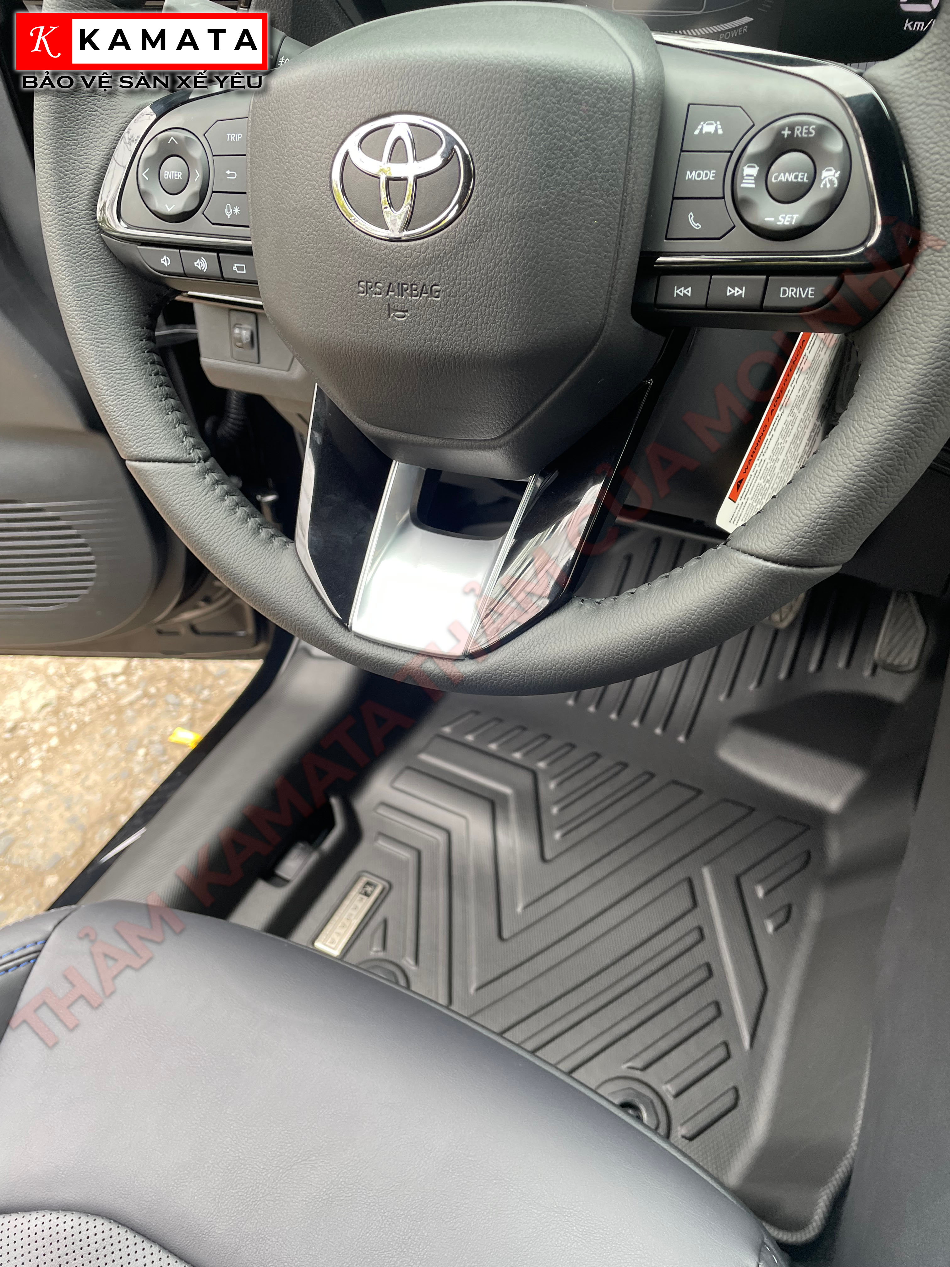 Thảm lót sàn ô tô Toyota Yaris cross 2023 khuôn đúc TPV tràn viền (1 bộ 3 tấm)
