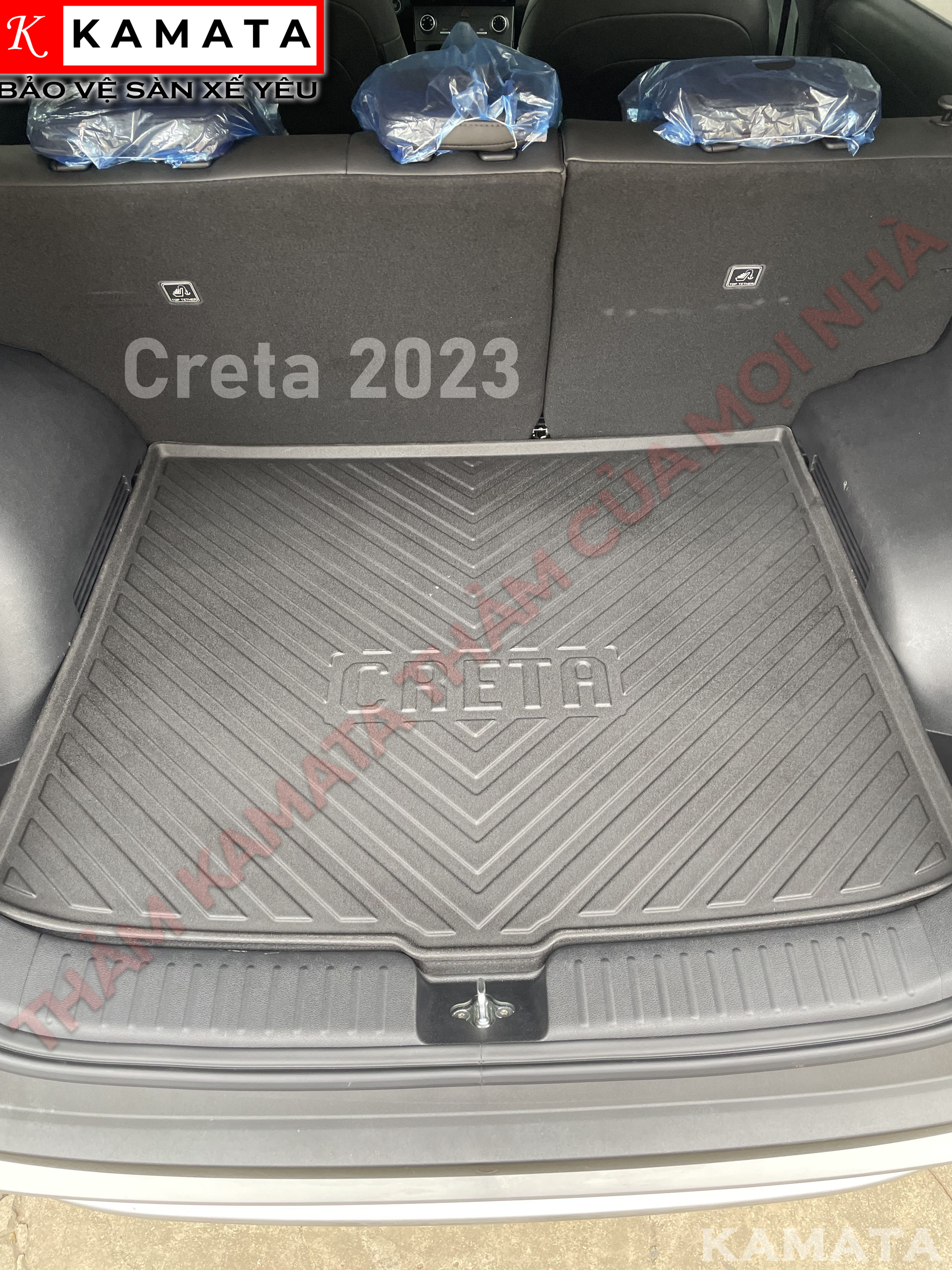 Thảm lót cốp xe ô tô Hyundai Creta 2022 - 2023 chất liệu TPV cao cấp mới nhất