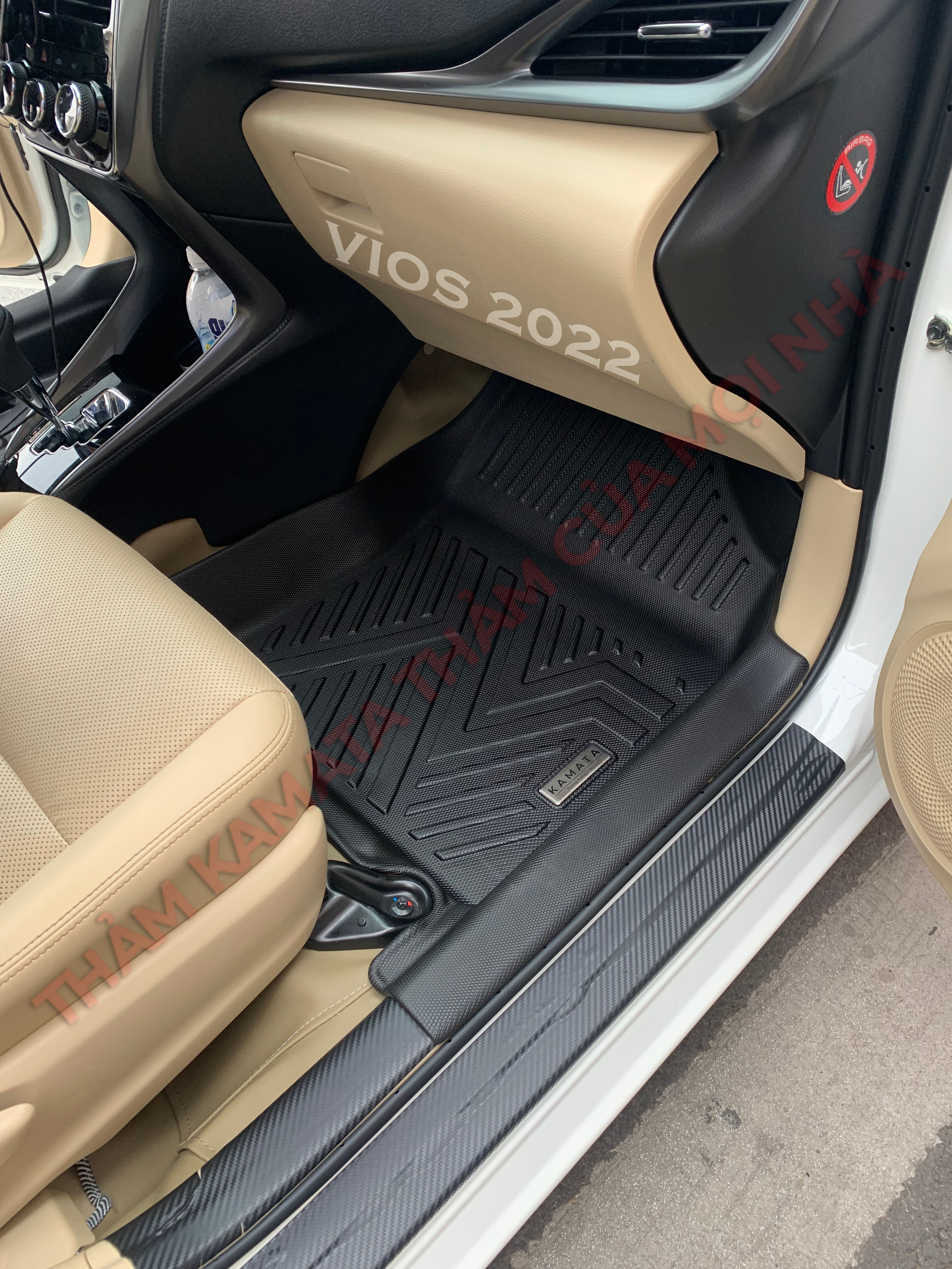 Thảm lót sàn ô tô Toyota Vios 2014 - 2018 khuôn đúc TPV (1 bộ 3 tấm)