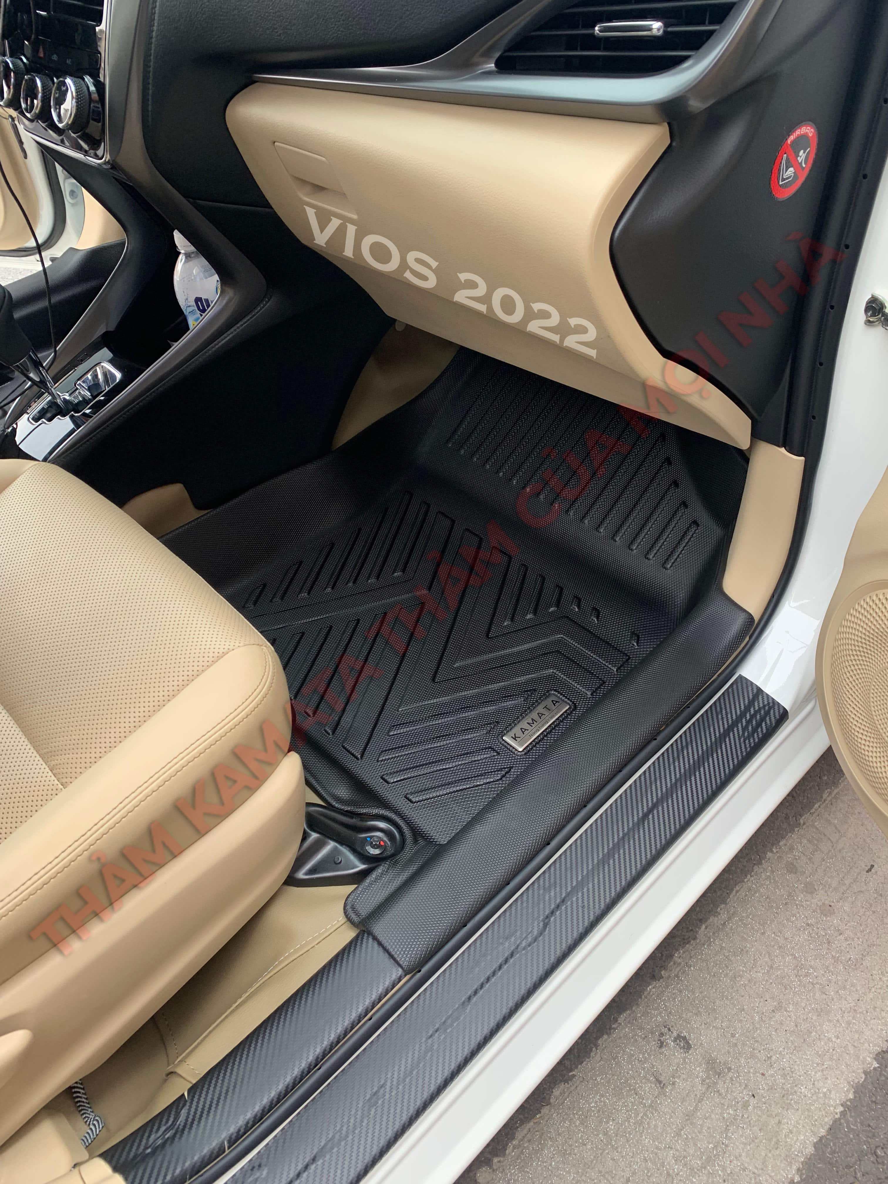 Thảm lót sàn ô tô Toyota Vios 2019 - 2025 khuôn đúc TPV (1 bộ 3 tấm) Tràn Viền