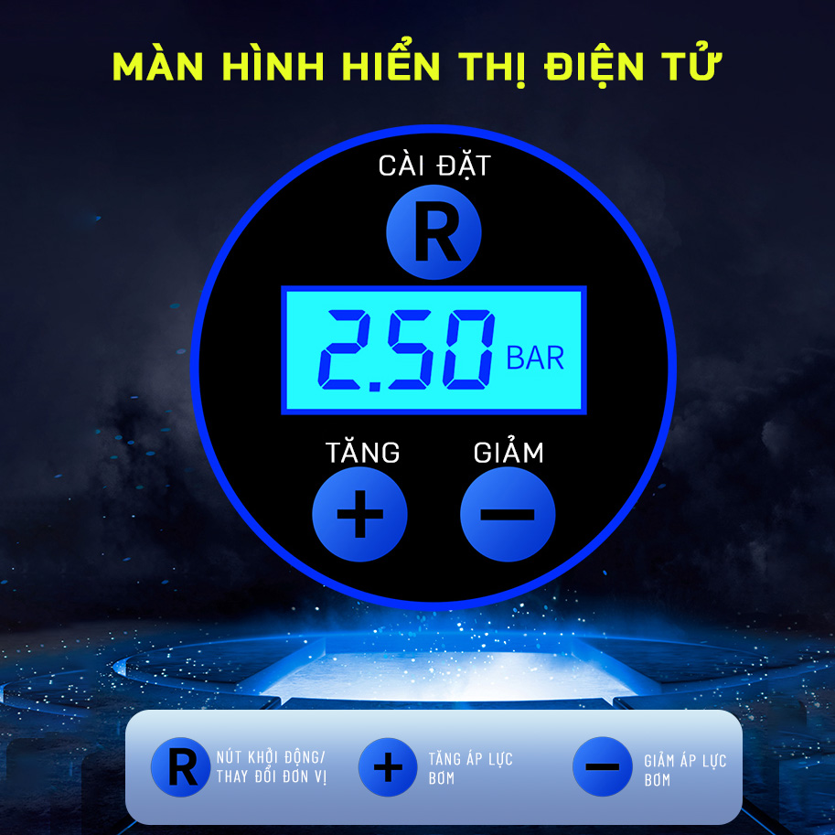 Máy bơm xe cầm tay Mini cao cấp