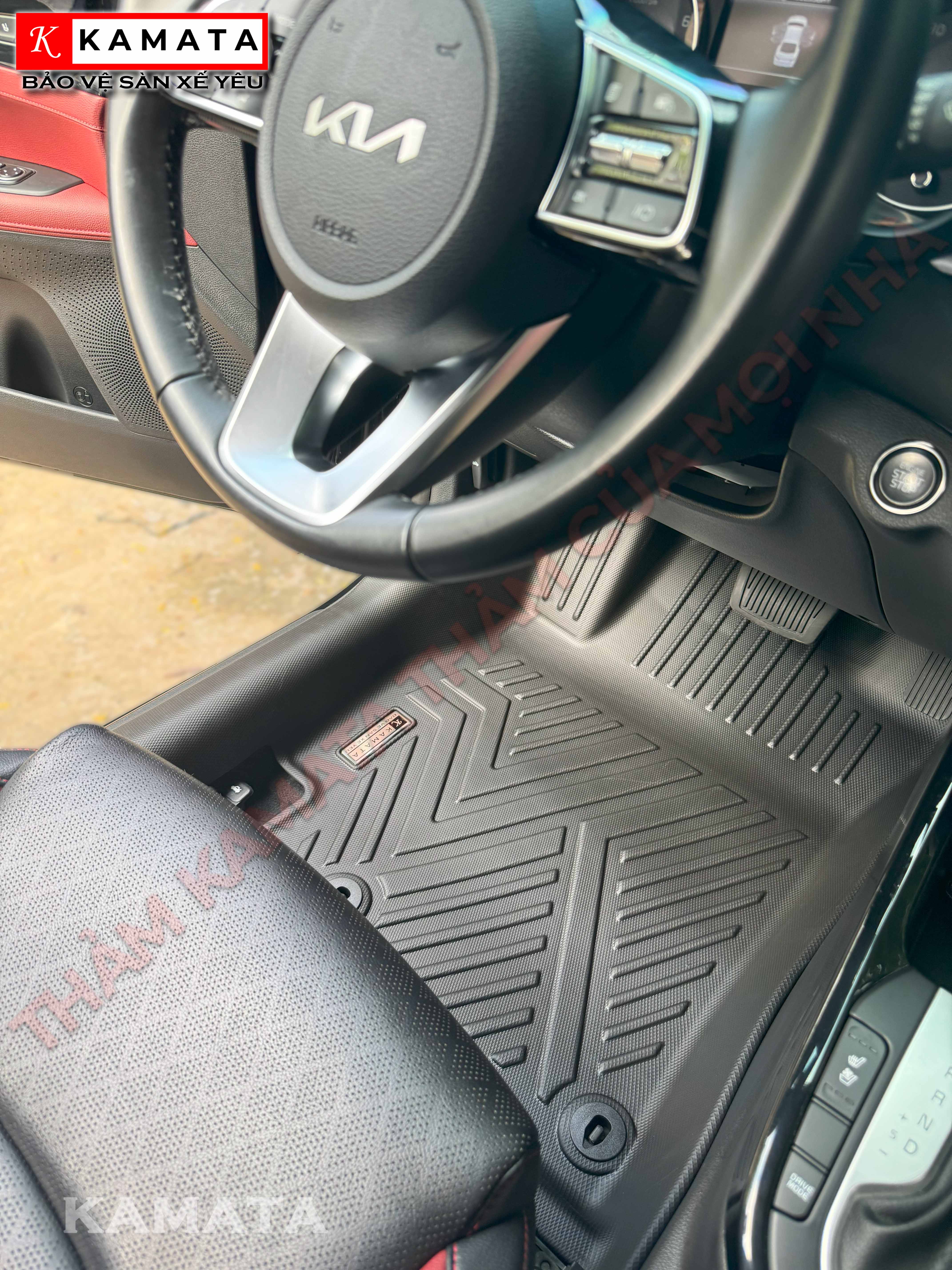 Thảm lót sàn ô tô KIA Cerato/ K3 2019- 2024 đúc nguyên khối tràn bậc viền cửa TPV (3 tấm/Bộ)