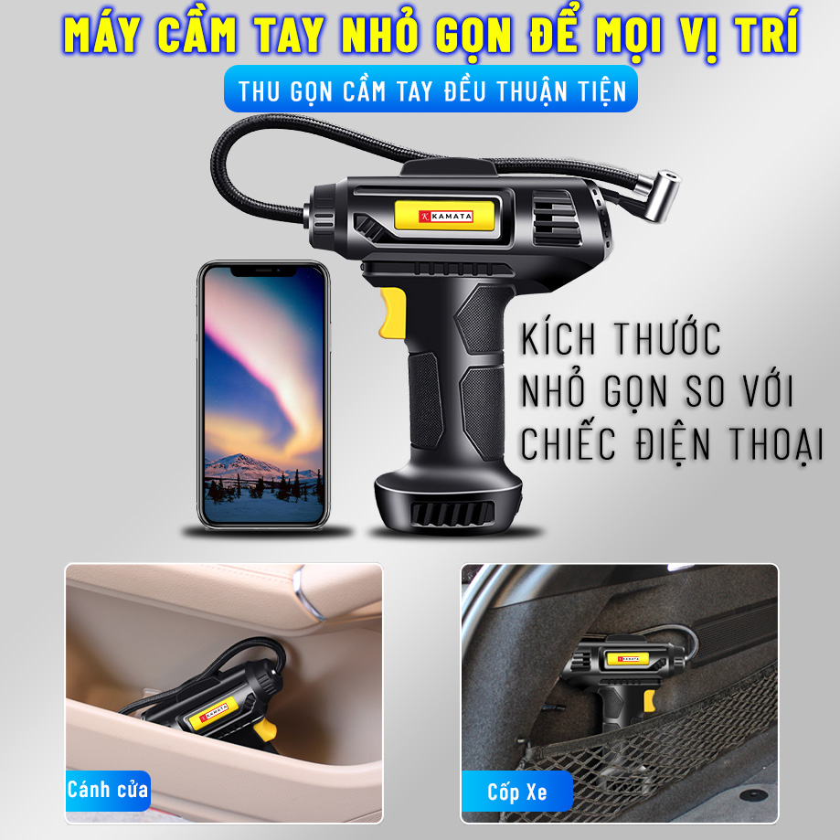 Máy bơm xe cầm tay Mini cao cấp