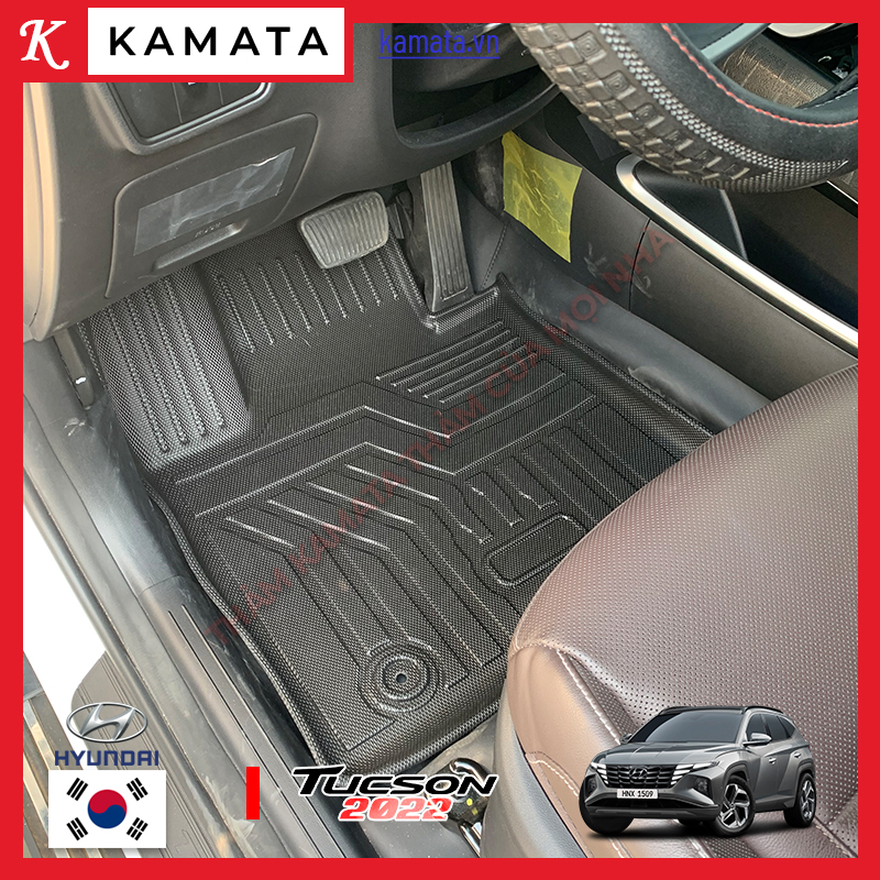 Thảm lót sàn ô tô 3D Hyundai Tucson 2023 đúc nguyên khối TPE ( 1 bộ/3 tấm)