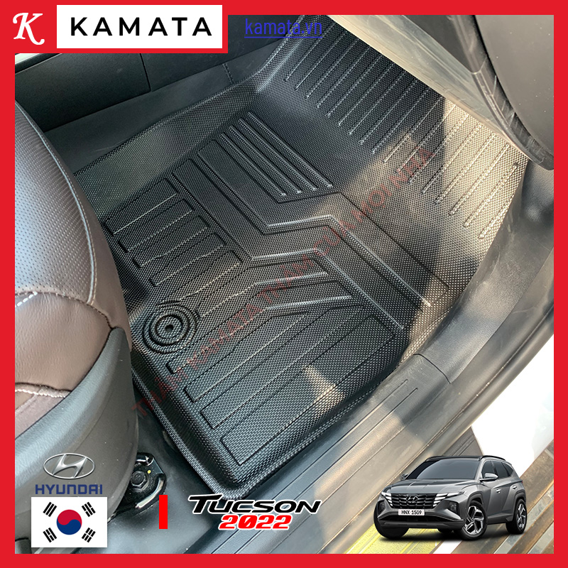 Thảm lót sàn ô tô 3D Hyundai Tucson 2023 đúc nguyên khối TPE ( 1 bộ/3 tấm)