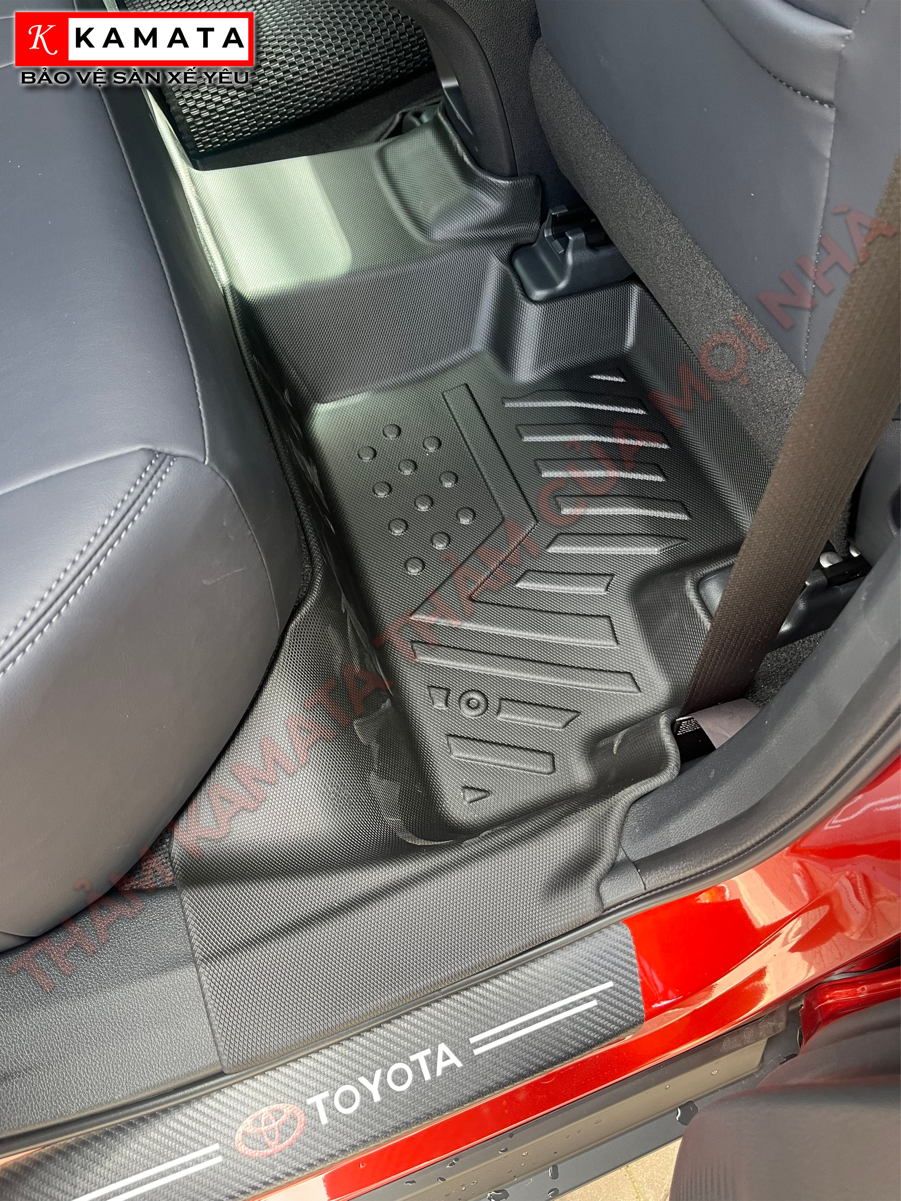 Thảm lót sàn ô tô Toyota Yaris cross 2023 khuôn đúc TPV tràn viền (1 bộ 3 tấm)