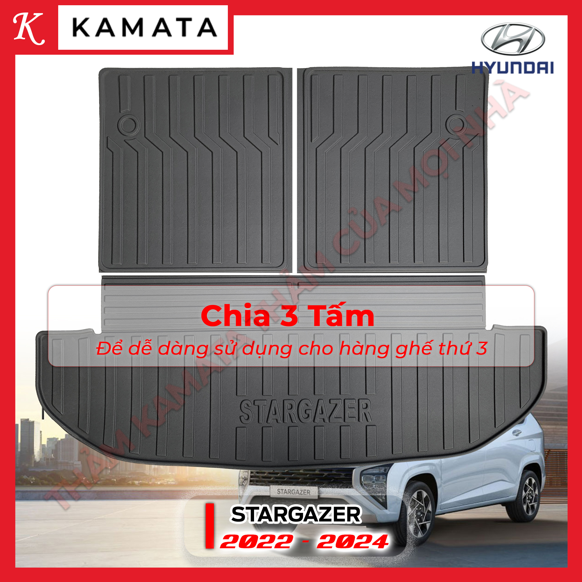 Thảm lót cốp Hyundai Stargazer 2022 - 2024 TPV new (tràn ghế)