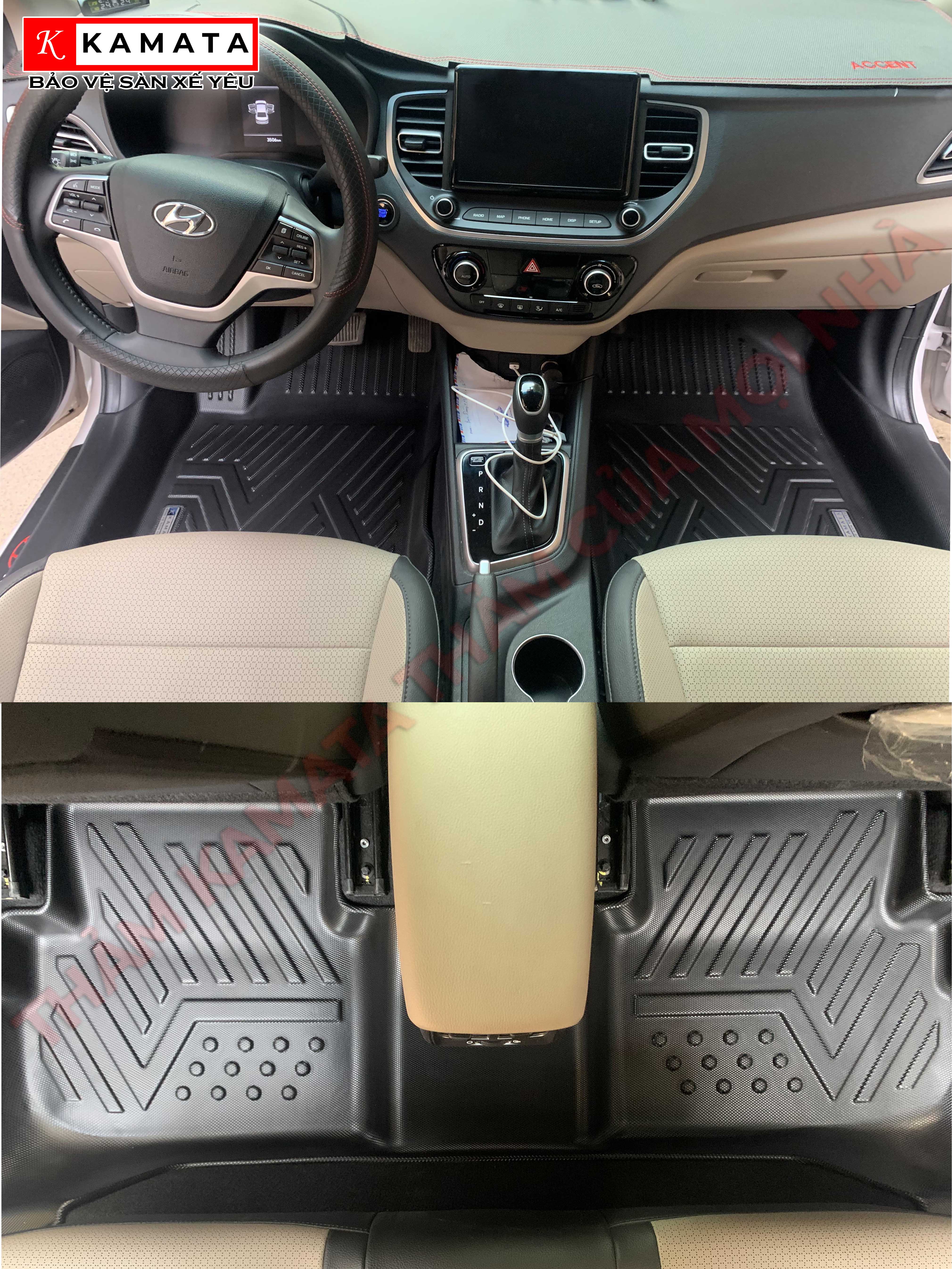 Thảm lót sàn ô tô Hyundai Accent 2024 khuôn đúc TPV mới nhất