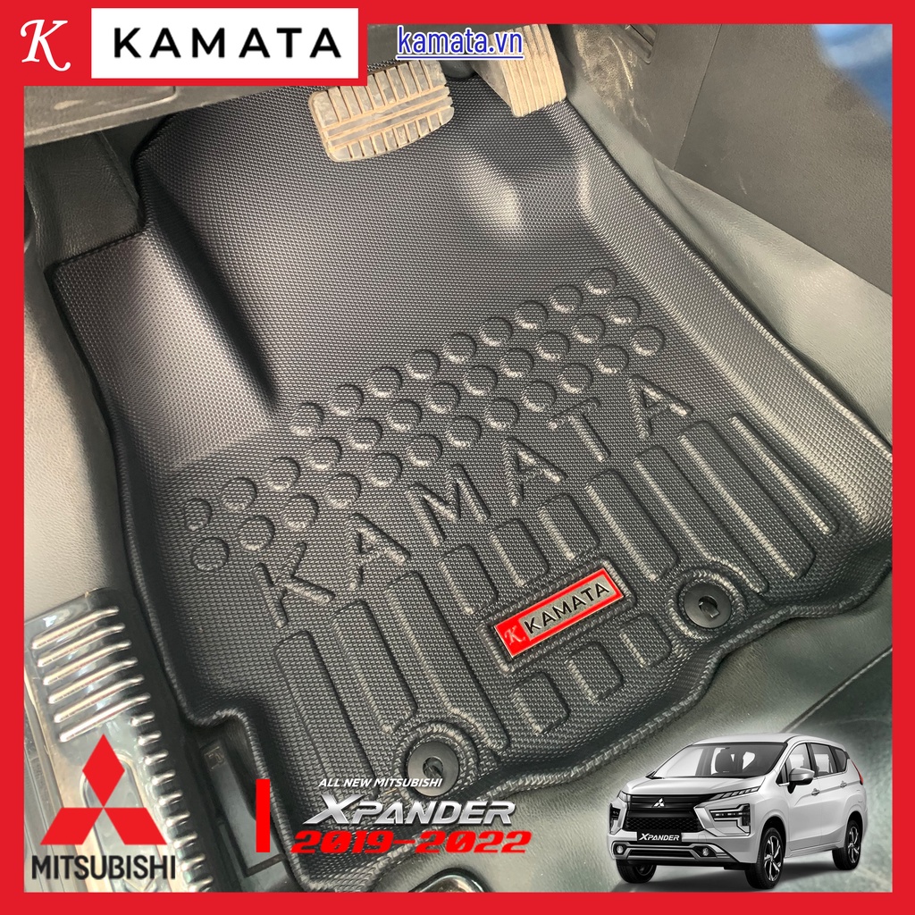 Thảm lót sàn ô tô 3D Mitsubishi Xpander\ Cross 2018 - 2022 TPE vân hạt gạo đúc nguyên khối