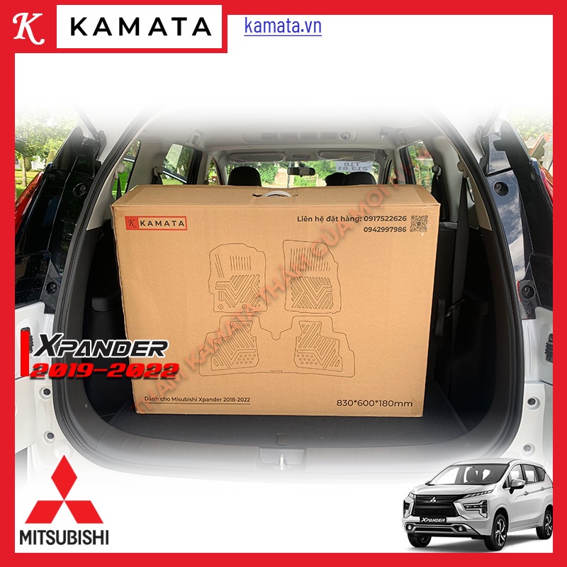 Thảm lót sàn ô tô 3D Mitsubishi Xpander\ Cross 2018 - 2022 TPE vân hạt gạo đúc nguyên khối