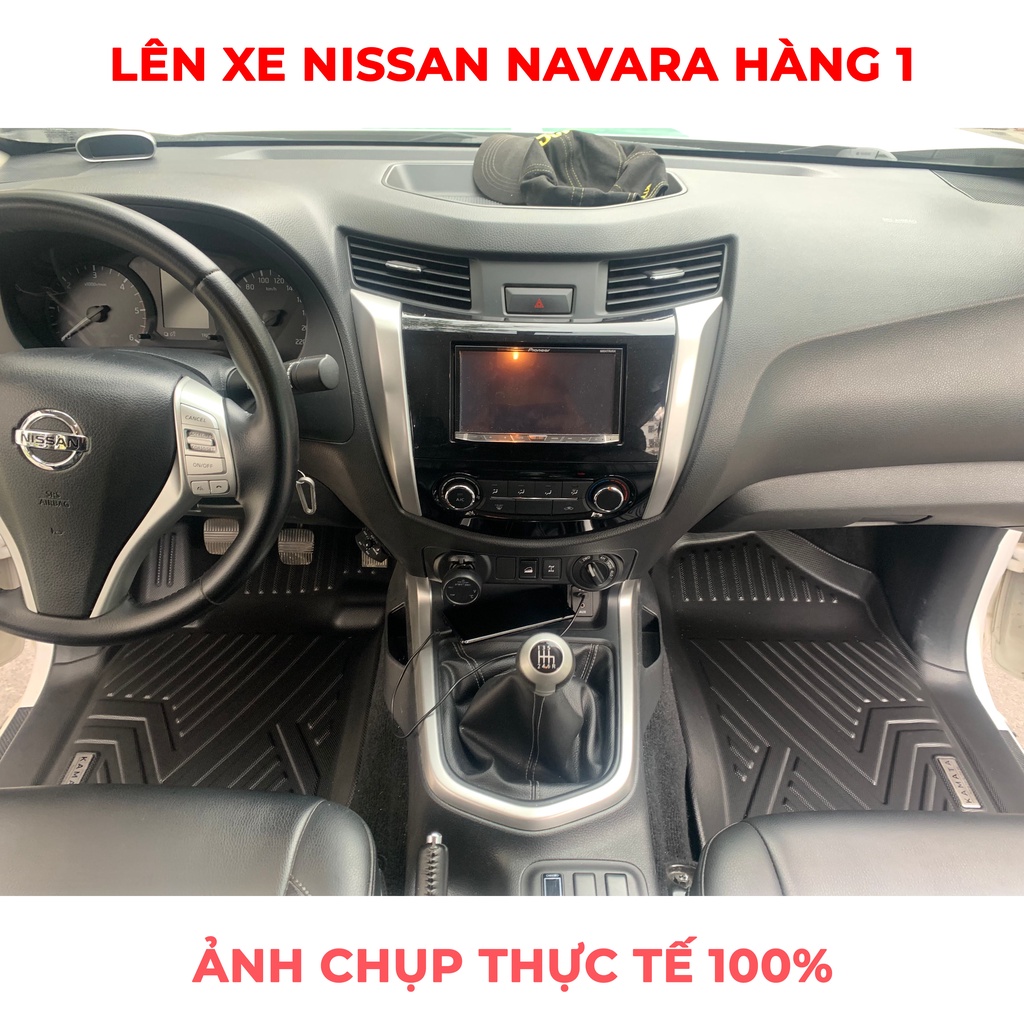Thảm lót sàn ô tô 5D Nissan Navara 2015-2023 đúc nguyên khối TPV (3 tấm/Bộ)