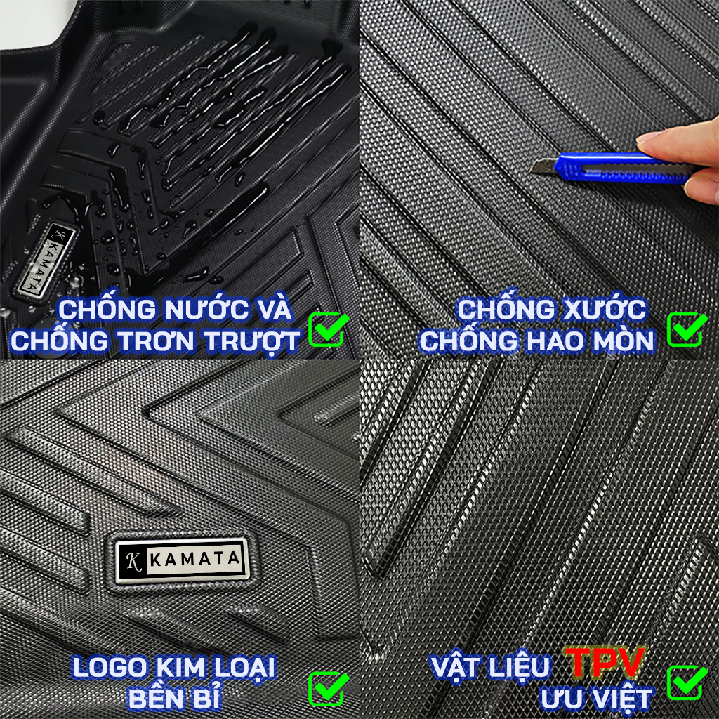 Thảm lót sàn ô tô Toyota cross 2020 - 2023 khuôn đúc TPV (1 bộ 3 tấm)