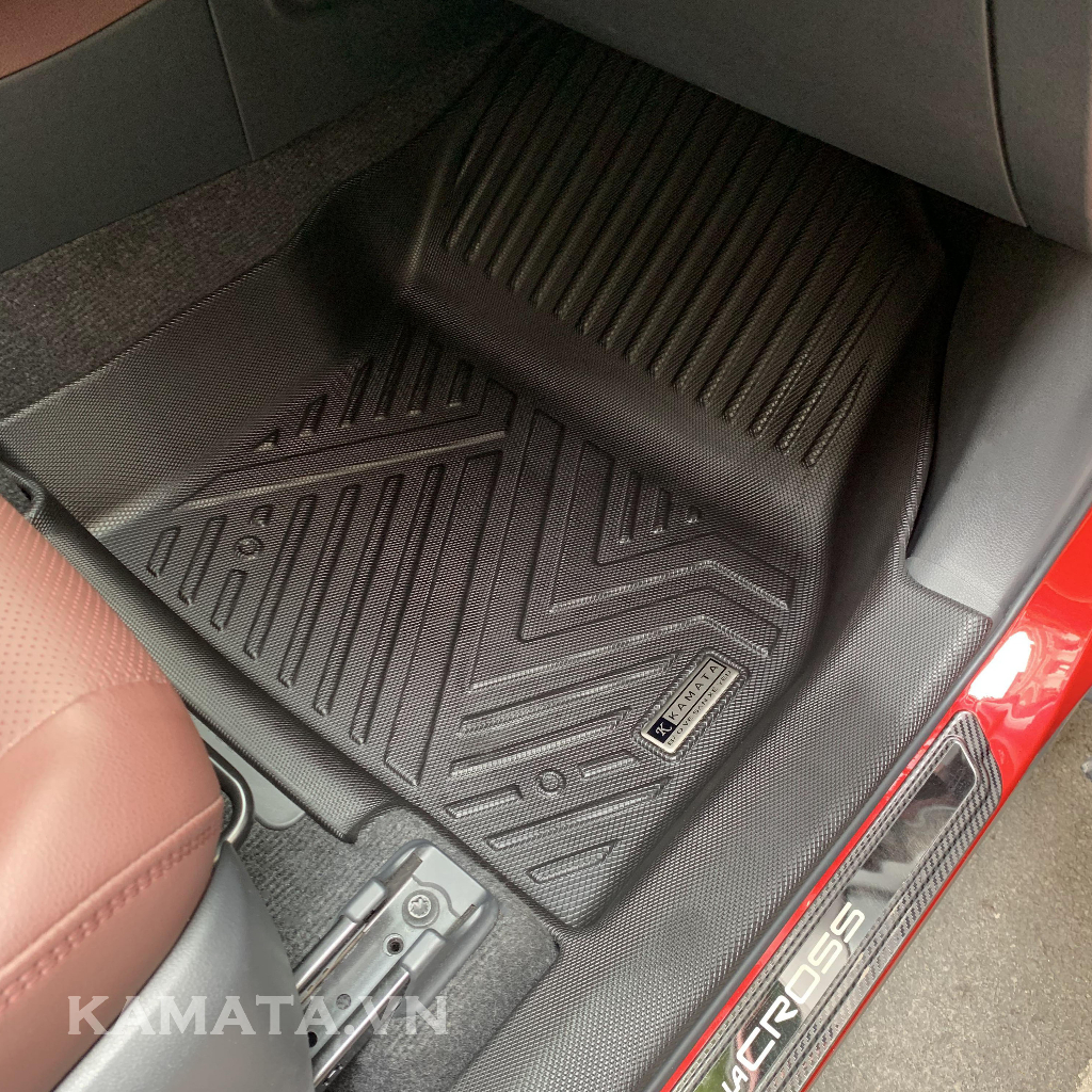 Thảm lót sàn ô tô Toyota cross 2020 - 2023 khuôn đúc TPV (1 bộ 3 tấm)