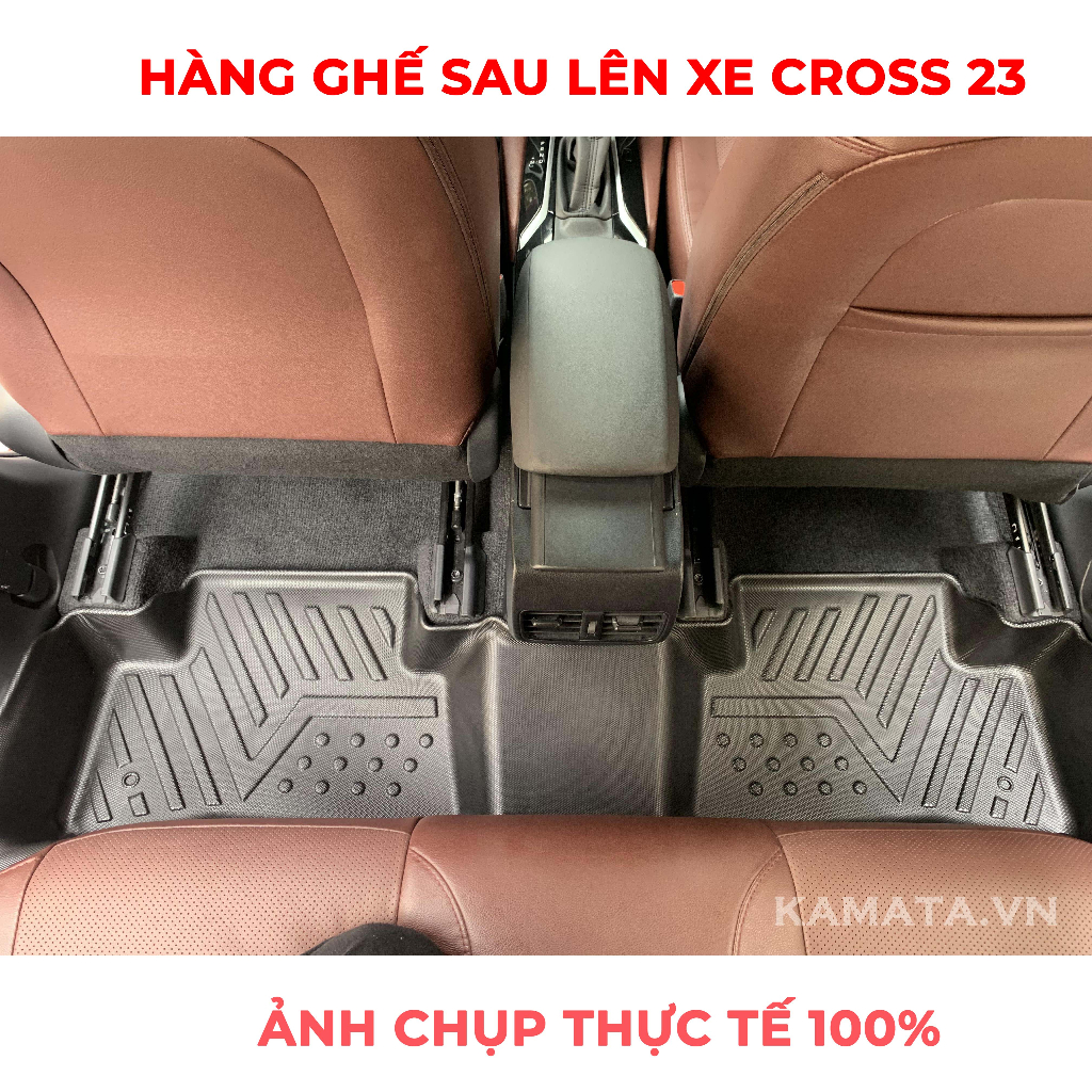 Thảm lót sàn ô tô Toyota cross 2020 - 2023 khuôn đúc TPV (1 bộ 3 tấm)