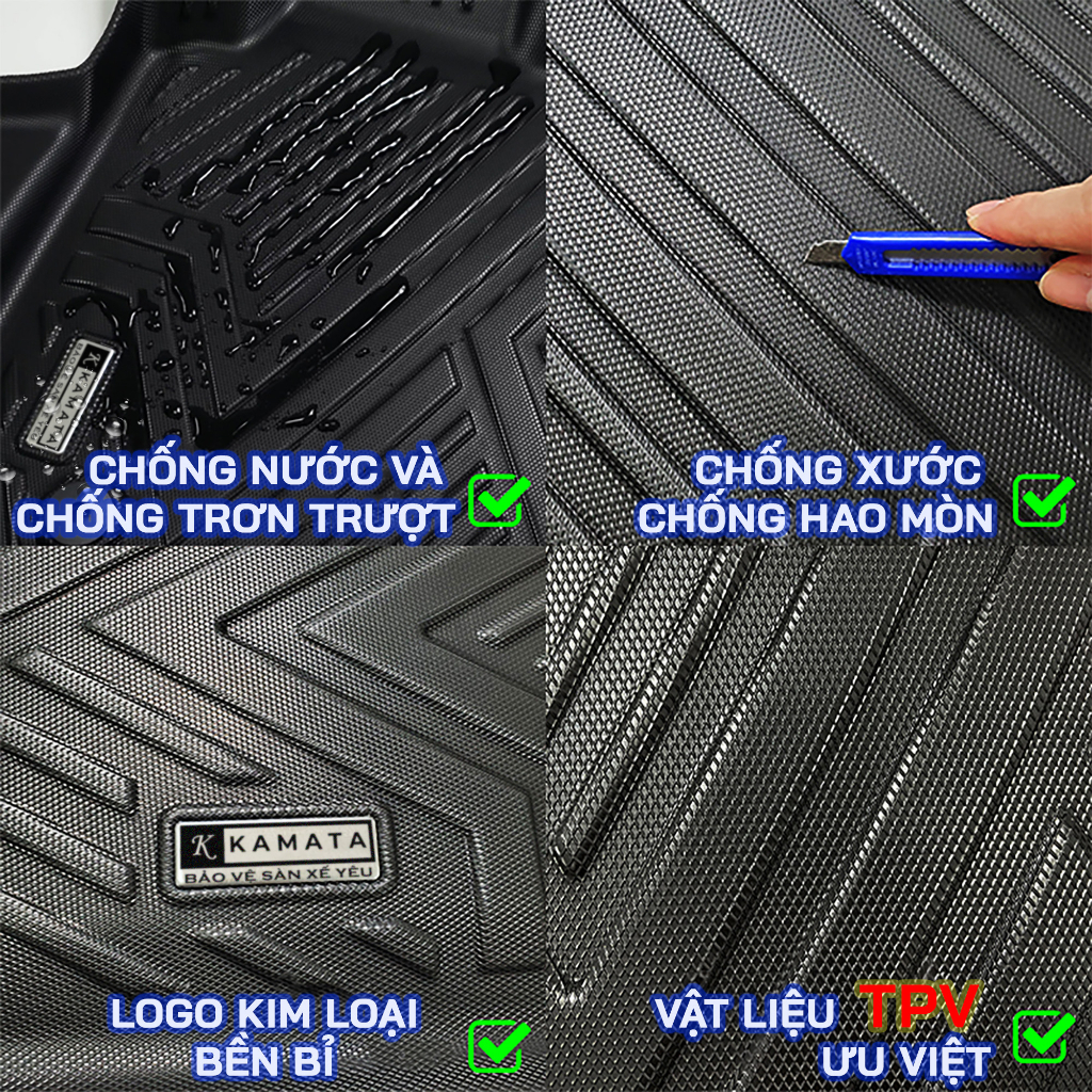 Thảm lót sàn 5D Ford Territory 2022-2023 1 bộ 3 tấm
