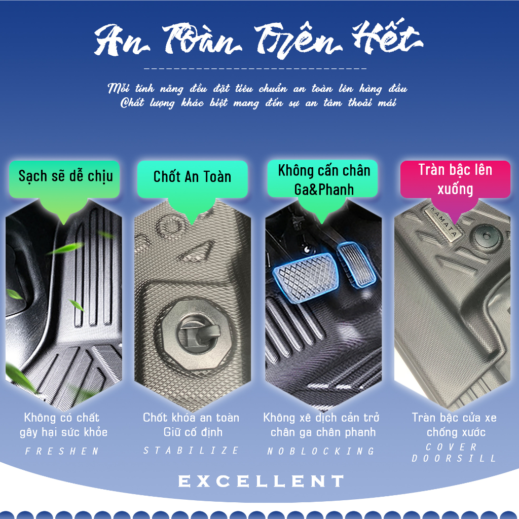Thảm lót cốp xe ô tô Toyota Raize 2013 - 2022 chất liệu TPE hạt gạo  cao cấp mới nhất