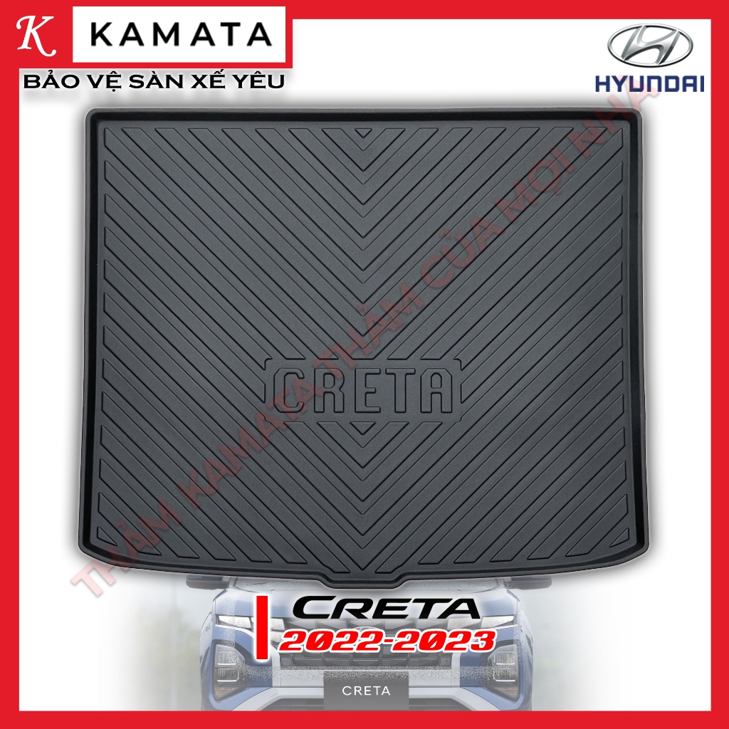Thảm lót cốp xe ô tô Hyundai Creta 2022 - 2023 chất liệu TPV cao cấp mới nhất