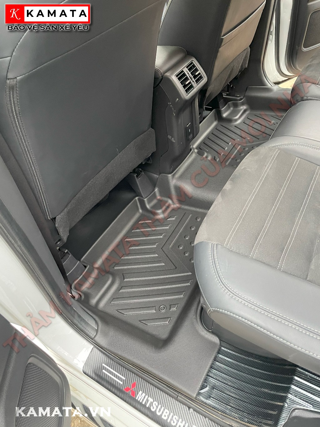 Thảm lót sàn ô tô Mitsubishi Outlander 2019 - 2023 đúc nguyên khối tràn viền TPV  (4 tấm/Bộ)