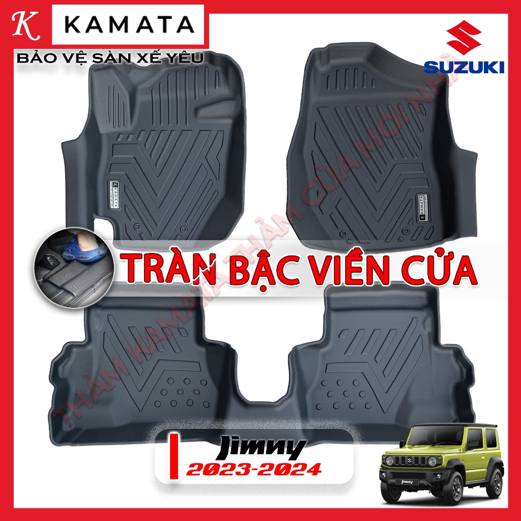 Thảm lót sàn ô tô 5d Suzuki Jimny 2024 TPE/TPV nguyên khối tràn viền (1 bộ 3 tấm)