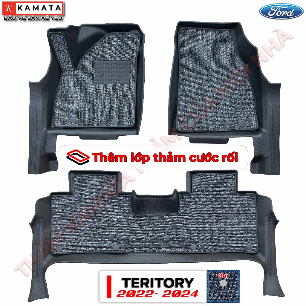 Thảm lót sàn 5D Ford Territory 2022-2023 1 bộ 3 tấm