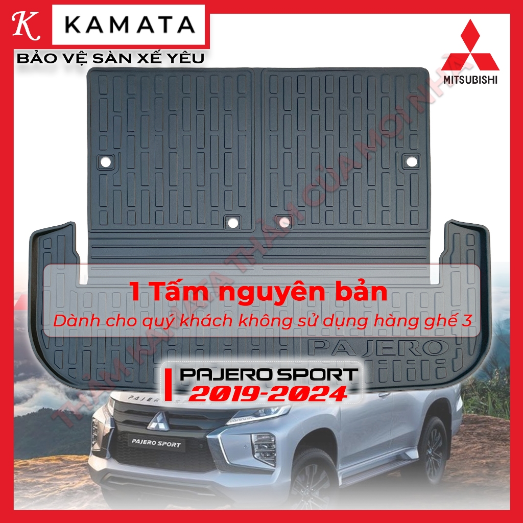 Thảm lót cốp ô tô Mitshubishi Pajero 2019 - 2025 đúc nguyên khối TPV