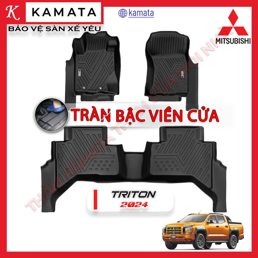 Thảm lót sàn ô tô Mitsubishi Triton 2015 - 2021 đúc nguyên khối TPV