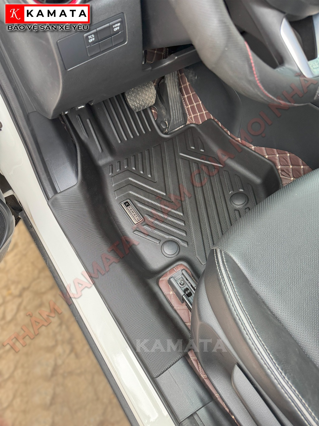 Thảm lót sàn ô tô Mazda CX3 2021 - 2025 đúc nguyên khối TPV (3 tấm/Bộ)