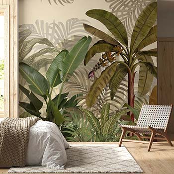 Tranh Dán Tường Lá Cây Rừng Nhiệt Đới