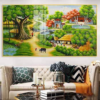 Tranh Phong Cảnh Đồng Quê - Làng Quê