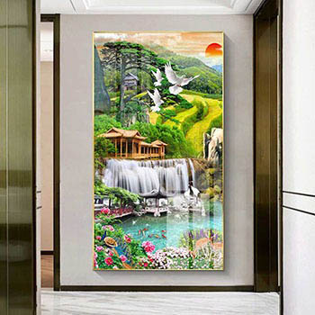 Tranh Sơn Thủy Hữu Tình Khổ Dọc