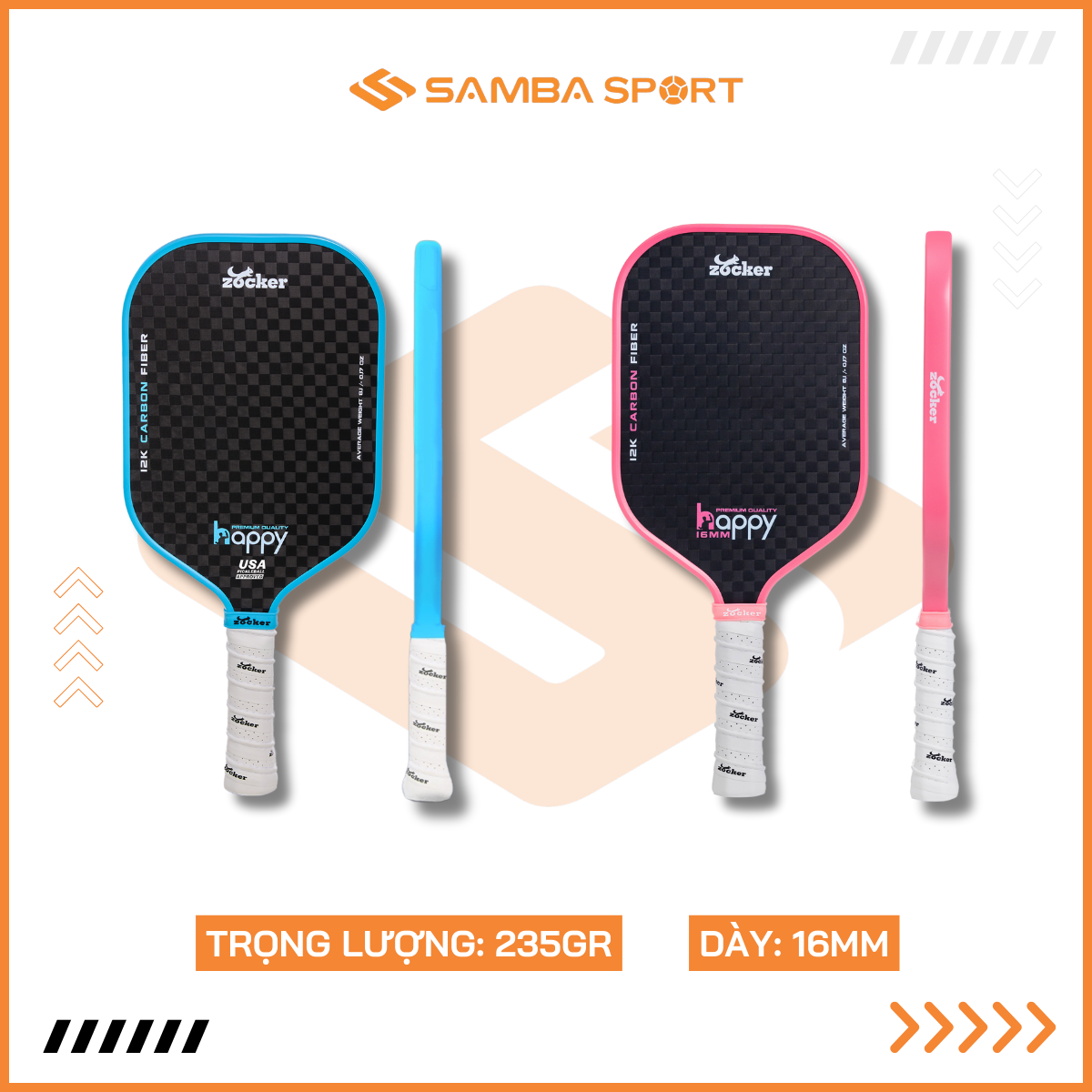 Vợt Pickleball Zocker Happy Premium Quality HP03